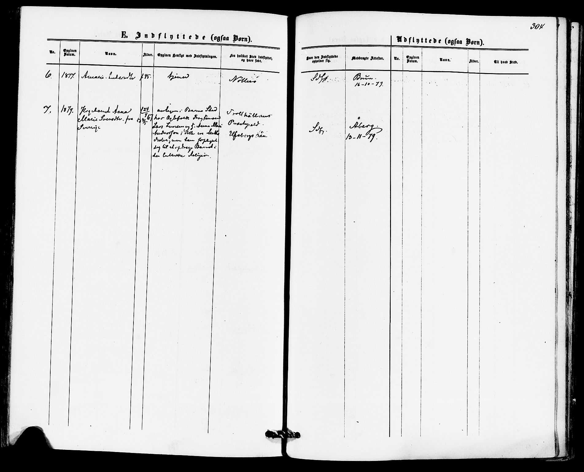 Sandefjord kirkebøker, AV/SAKO-A-315/F/Fa/L0001: Parish register (official) no. 1, 1873-1879, p. 304