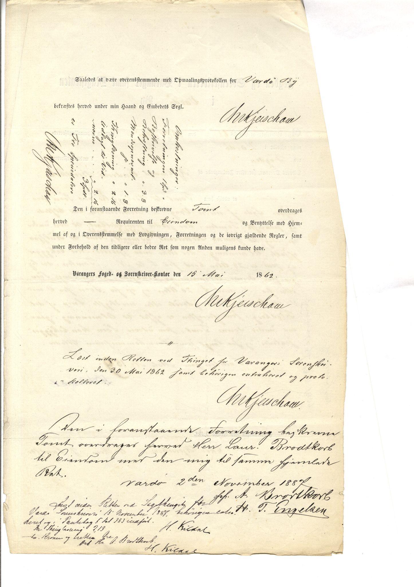 Brodtkorb handel A/S, VAMU/A-0001/Q/Qb/L0002: Skjøter og grunnbrev i Vardø by, 1852-1949, p. 10