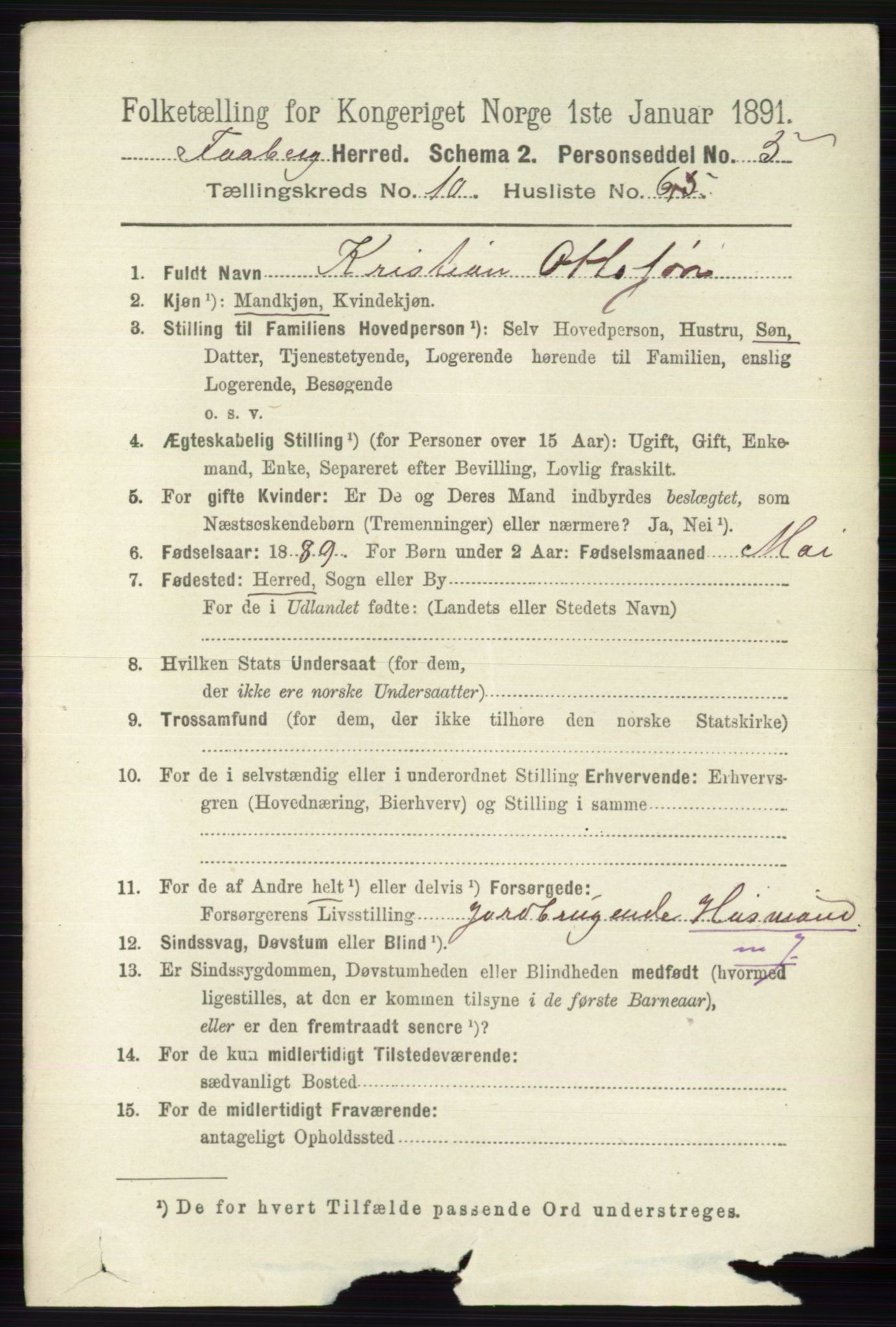 RA, 1891 census for 0524 Fåberg, 1891, p. 4446