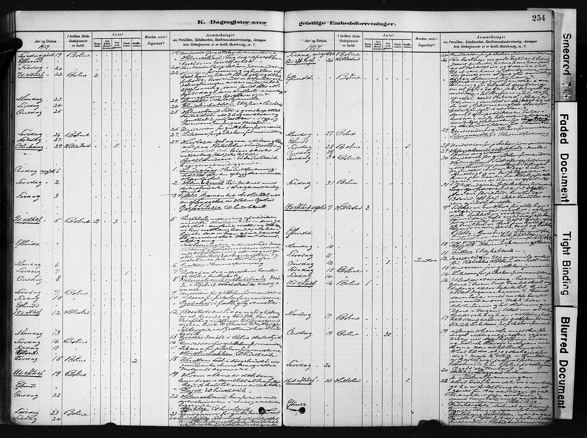 Botne kirkebøker, AV/SAKO-A-340/F/Fb/L0001: Parish register (official) no. II 1, 1878-1902, p. 254