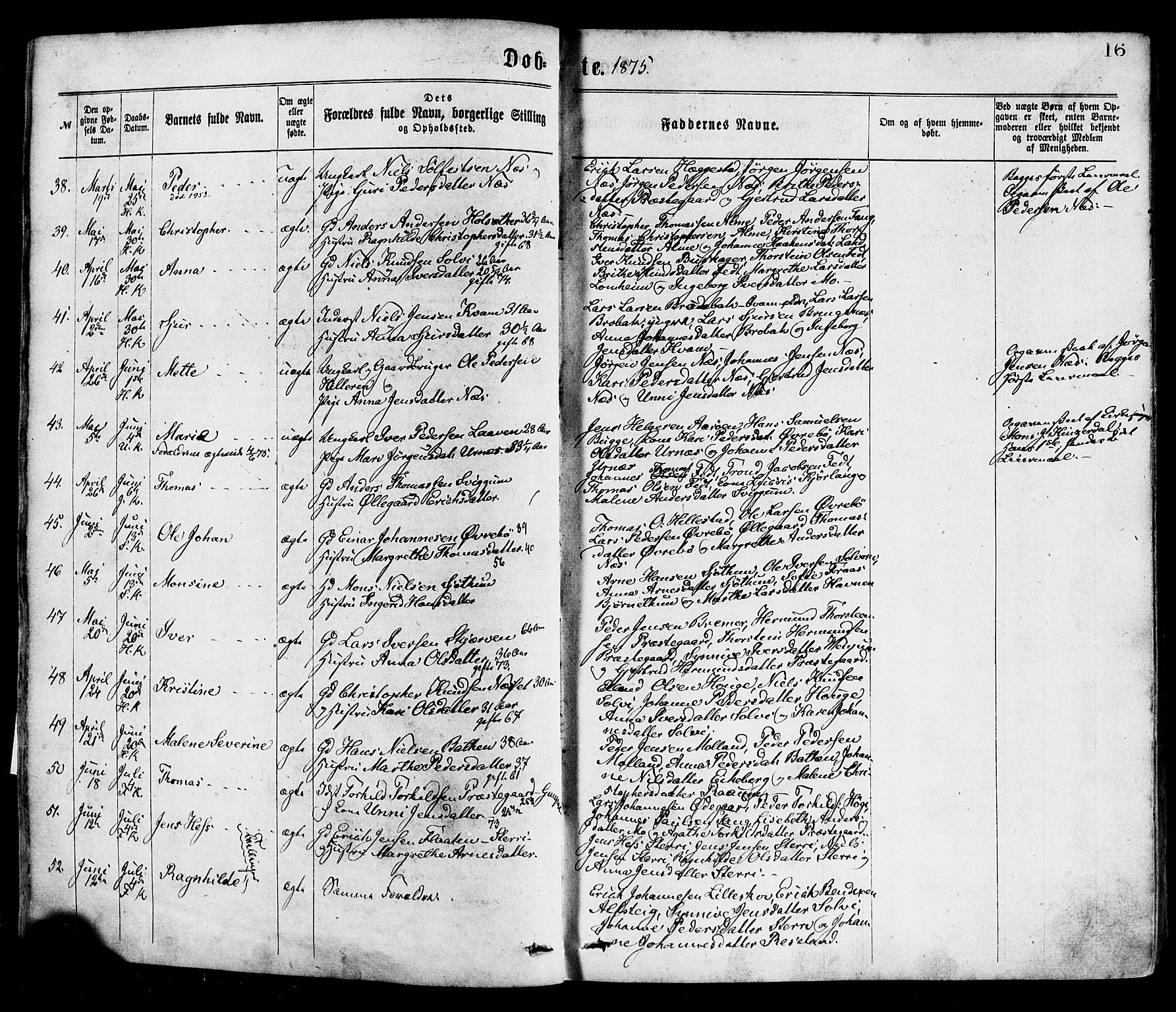 Hafslo sokneprestembete, AV/SAB-A-80301/H/Haa/Haaa/L0011: Parish register (official) no. A 11, 1873-1886, p. 16