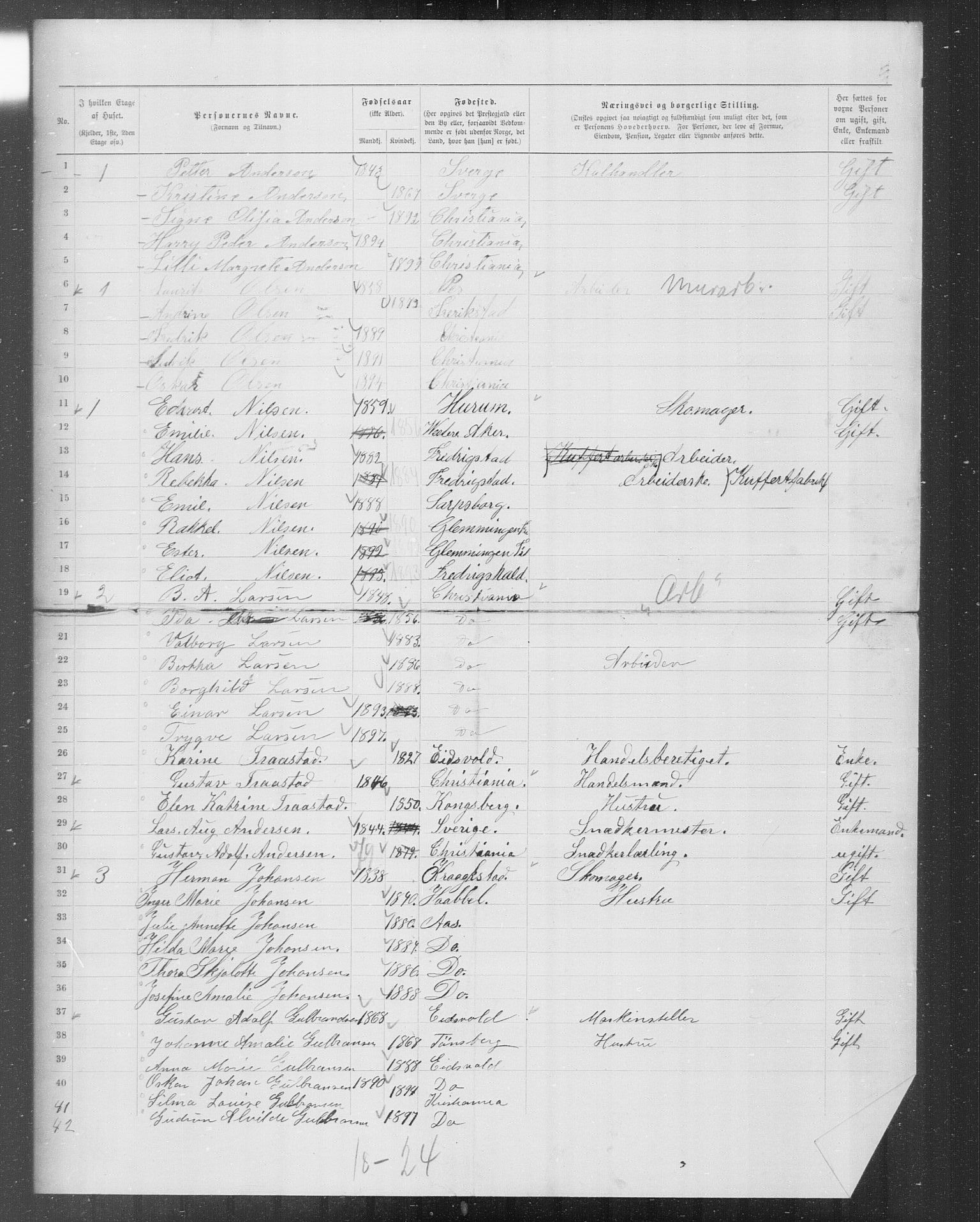 OBA, Municipal Census 1899 for Kristiania, 1899, p. 8962