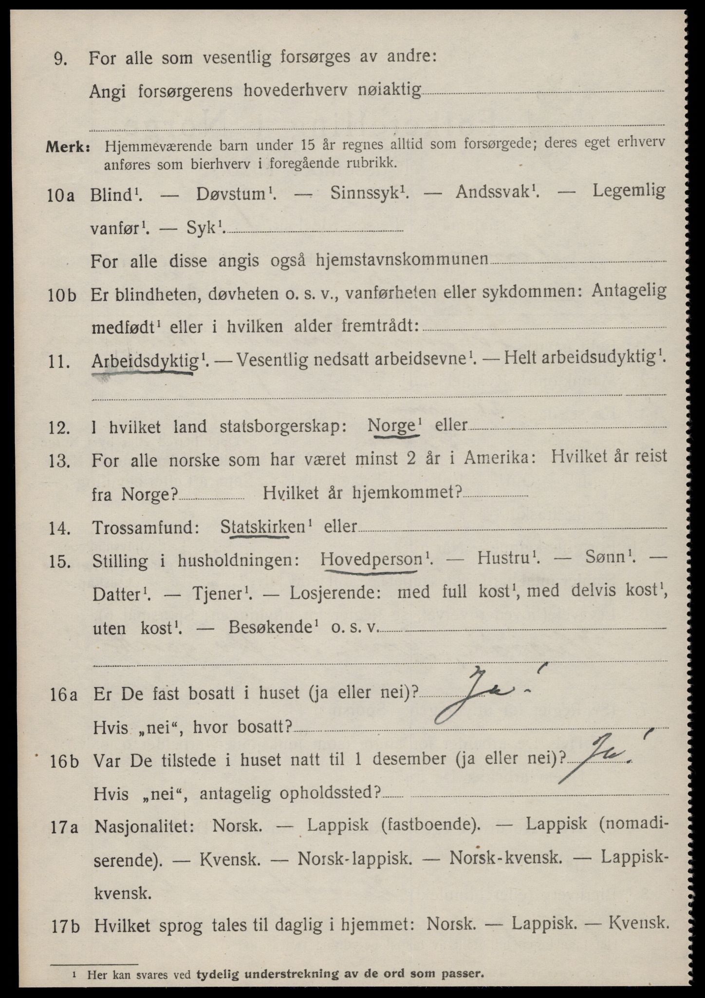 SAT, 1920 census for Hemne, 1920, p. 4685