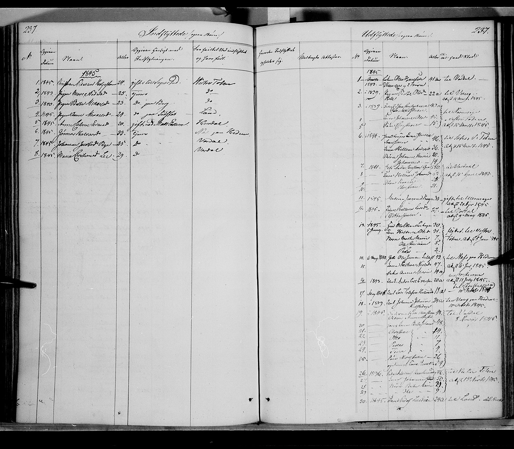 Østre Toten prestekontor, SAH/PREST-104/H/Ha/Haa/L0002: Parish register (official) no. 2, 1840-1847, p. 237