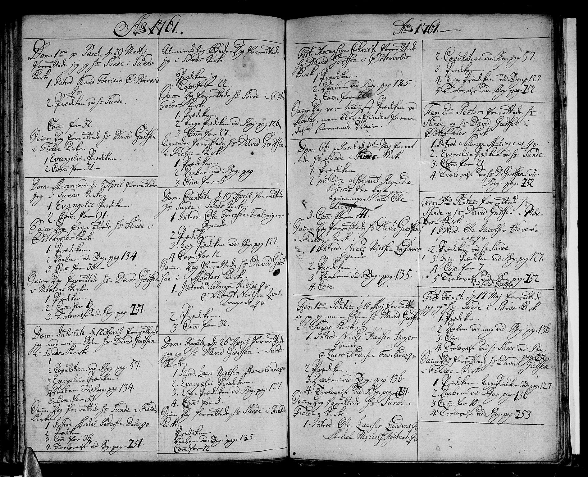 Sund sokneprestembete, AV/SAB-A-99930: Parish register (official) no. A 3, 1740-1769