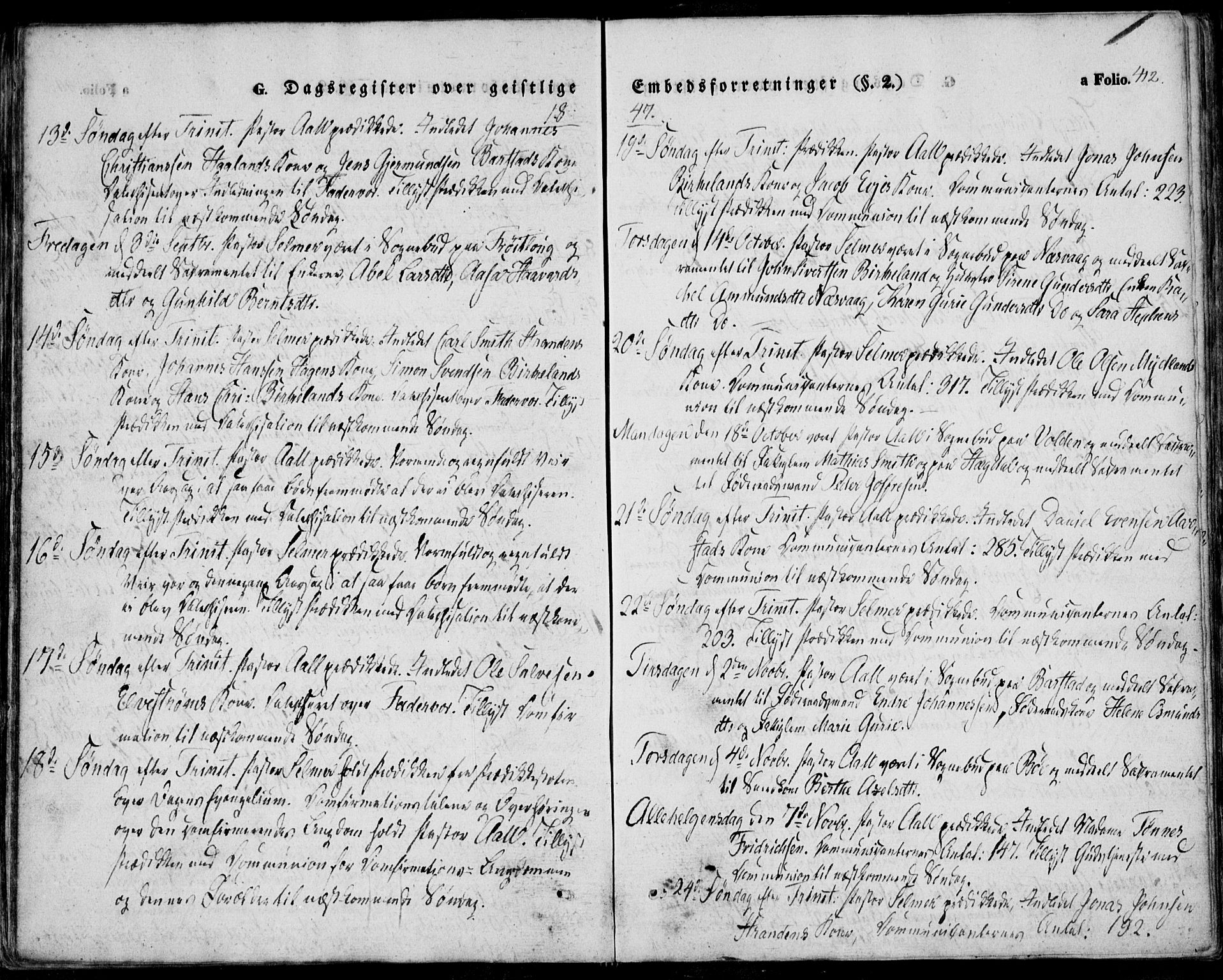 Sokndal sokneprestkontor, AV/SAST-A-101808: Parish register (official) no. A 8.2, 1842-1857, p. 412