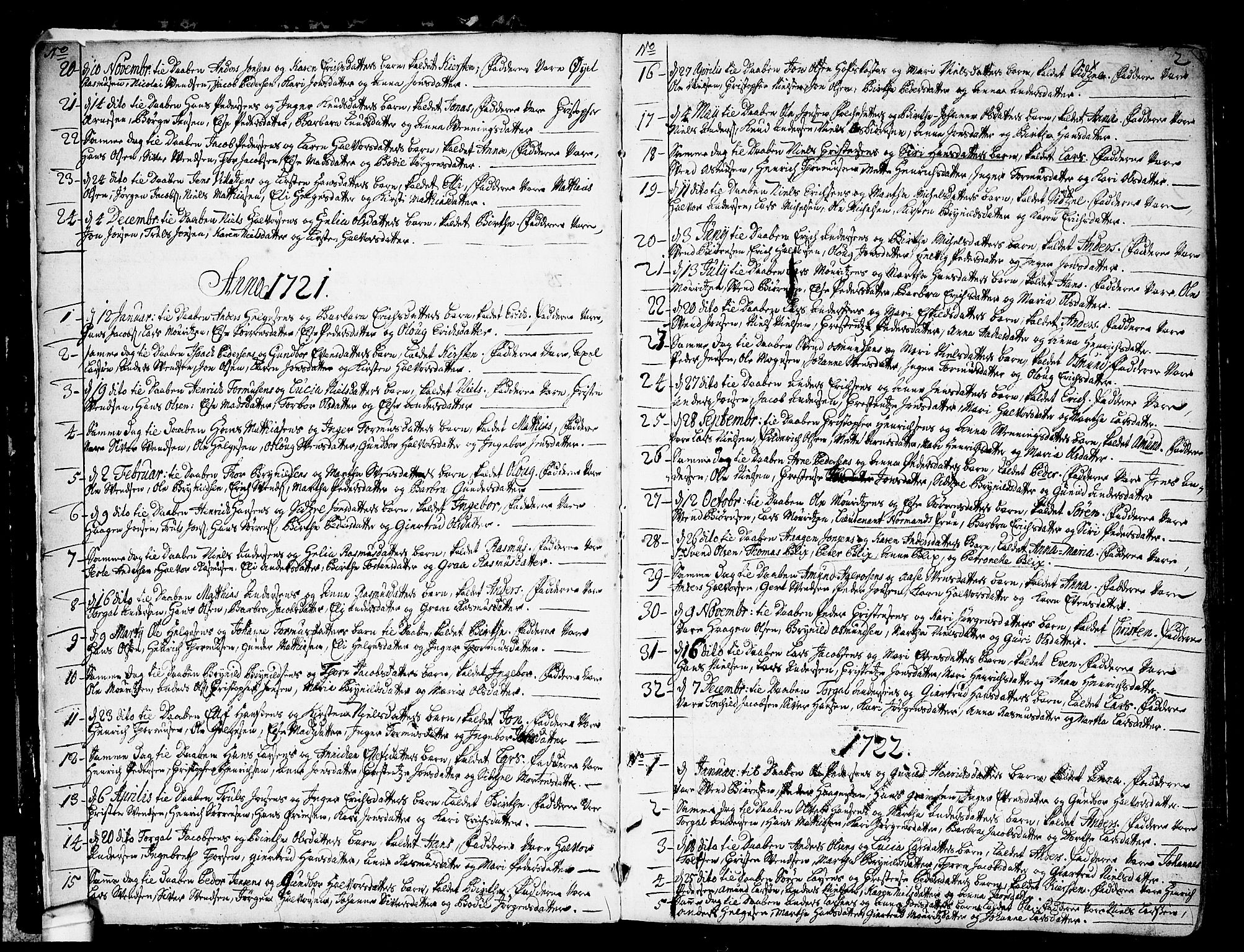 Idd prestekontor Kirkebøker, SAO/A-10911/F/Fa/L0001: Parish register (official) no. I 1, 1720-1769, p. 2