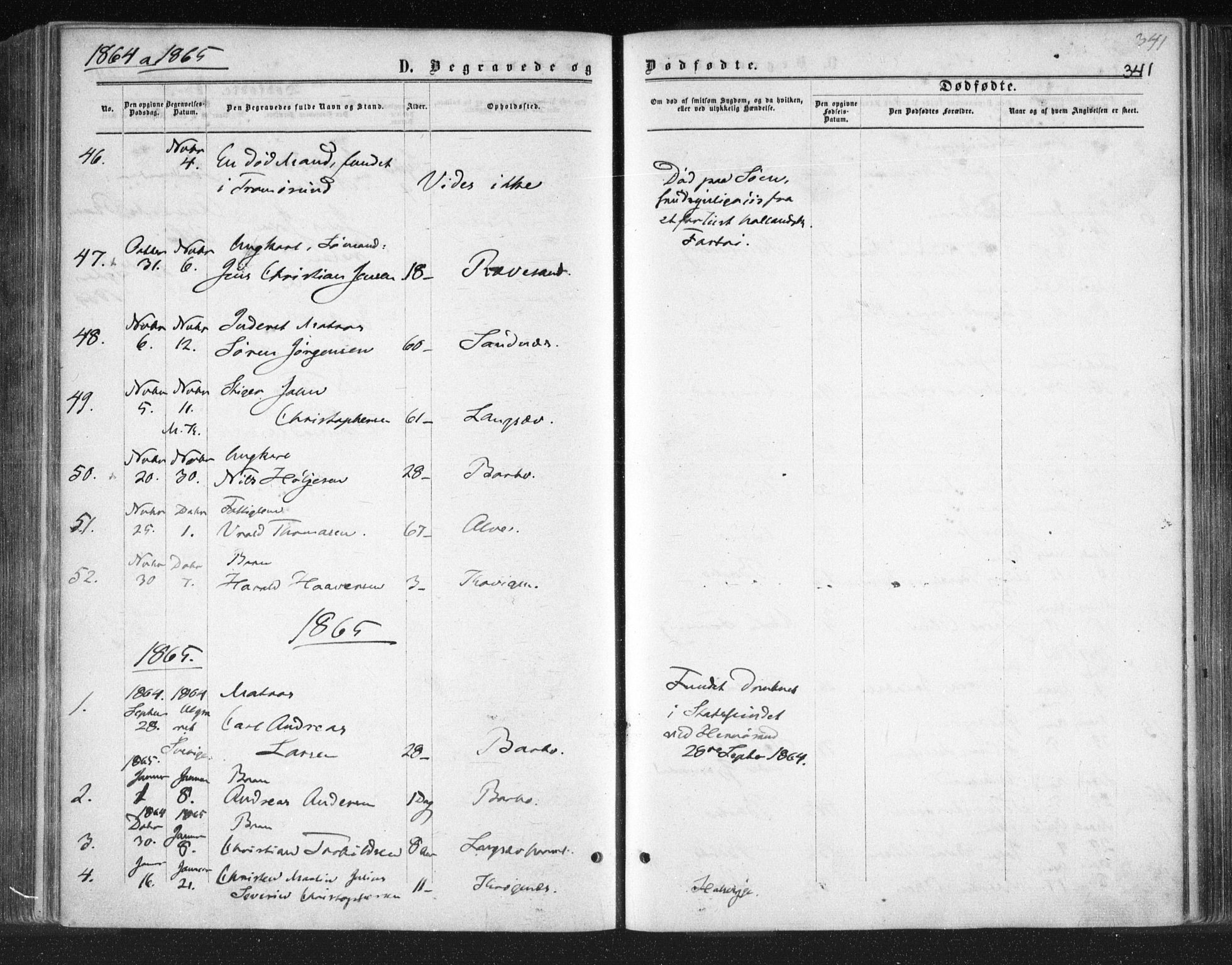 Tromøy sokneprestkontor, SAK/1111-0041/F/Fa/L0007: Parish register (official) no. A 7, 1864-1869, p. 341