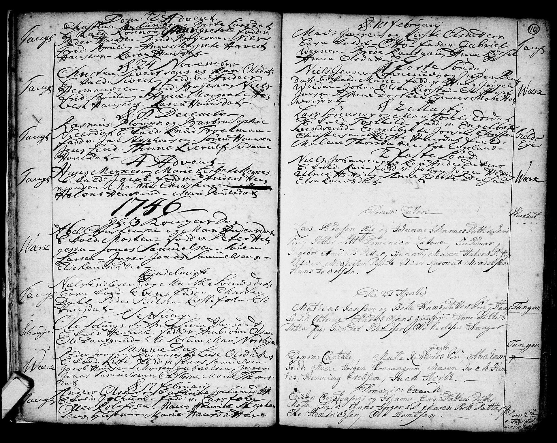 Strømsø kirkebøker, SAKO/A-246/F/Fb/L0002: Parish register (official) no. II 2, 1739-1814, p. 16