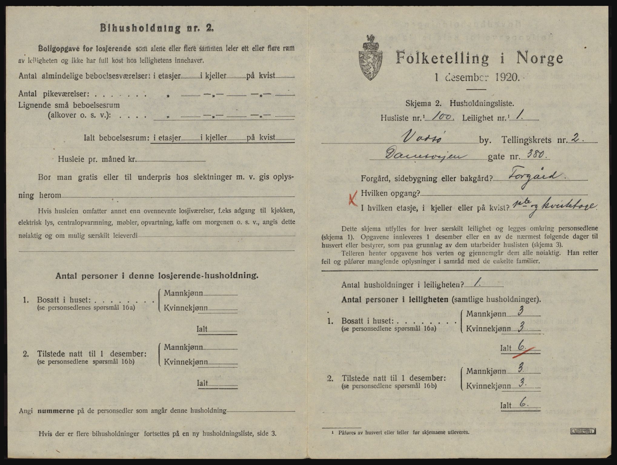 SATØ, 1920 census for Vadsø, 1920, p. 1246