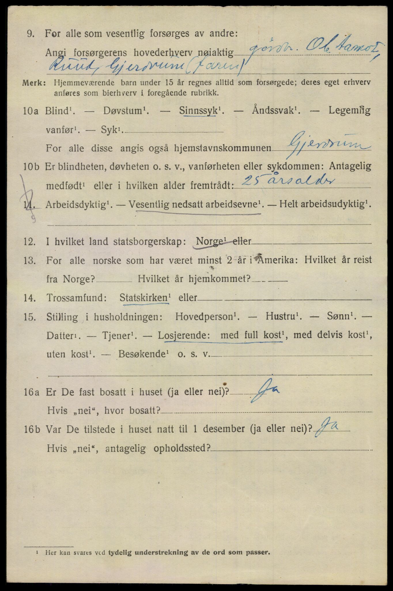 SAO, 1920 census for Ullensaker, 1920, p. 14286