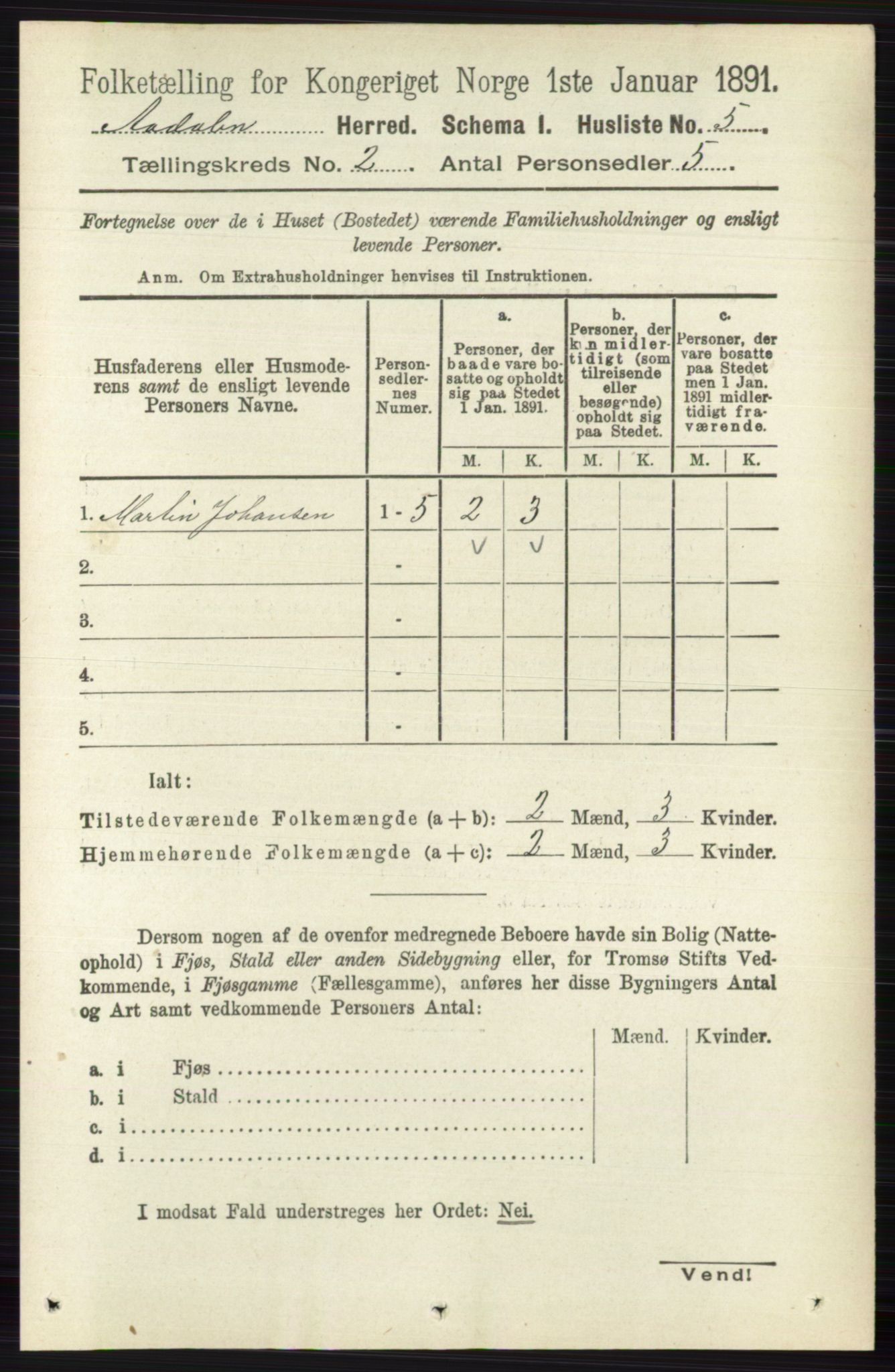 RA, 1891 census for 0614 Ådal, 1891, p. 592