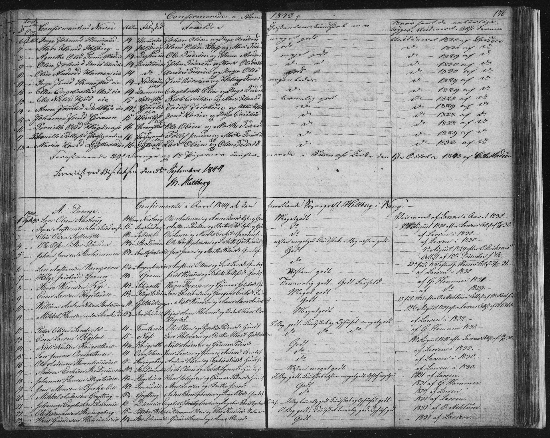 Vang prestekontor, Hedmark, SAH/PREST-008/H/Ha/Hab/L0008: Parish register (copy) no. 8, 1832-1854, p. 176