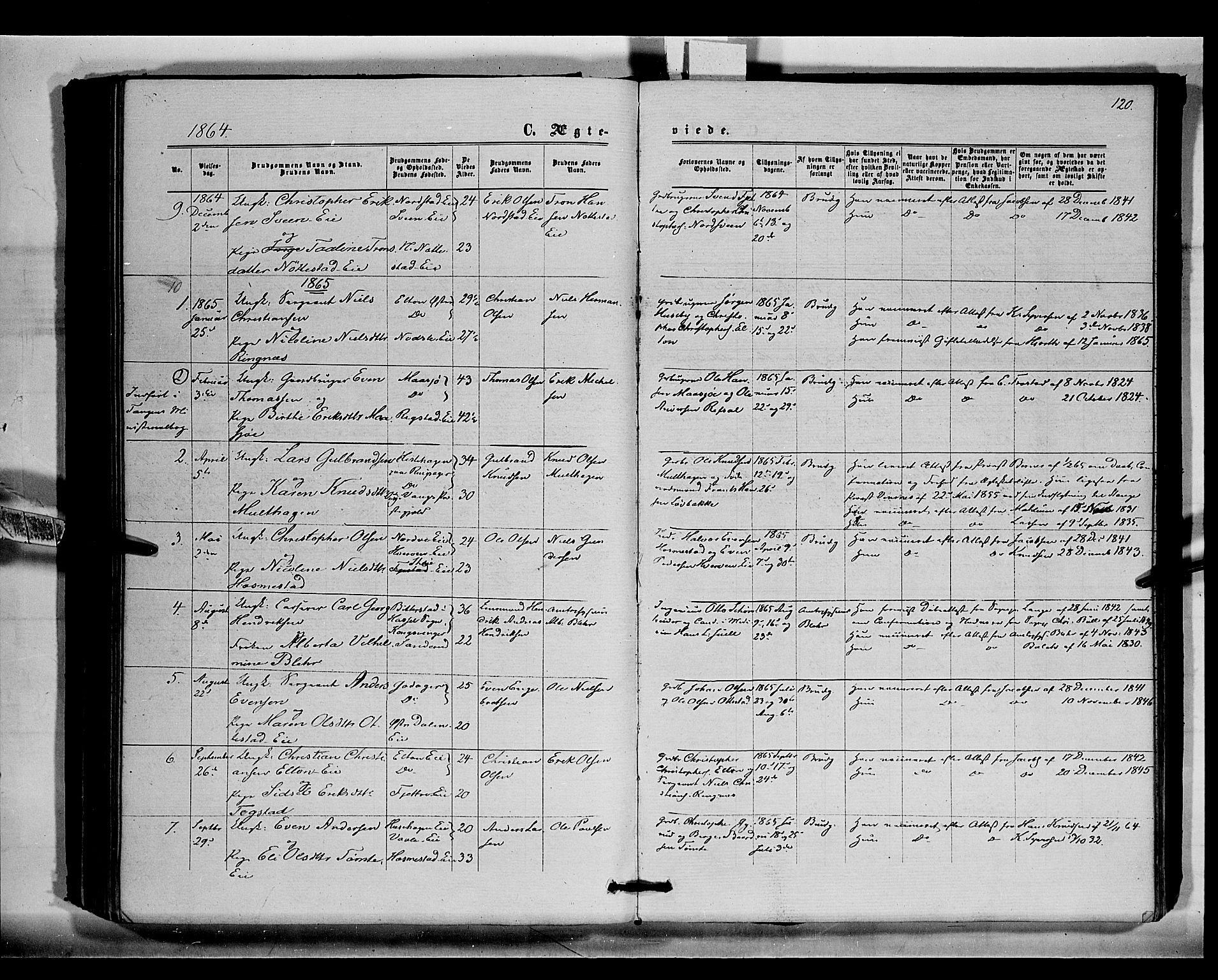 Stange prestekontor, SAH/PREST-002/K/L0015: Parish register (official) no. 15, 1862-1879, p. 120