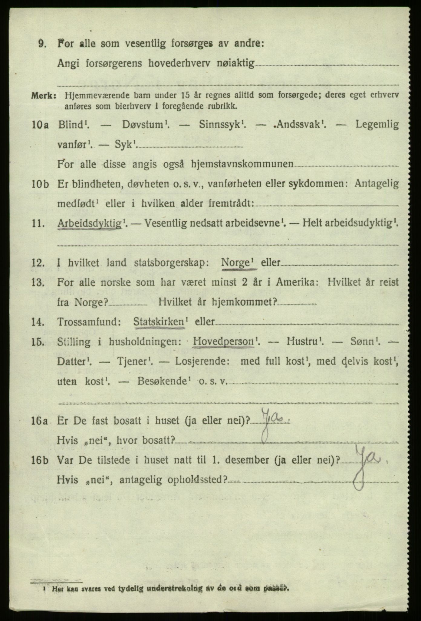 SAB, 1920 census for Selje, 1920, p. 1532
