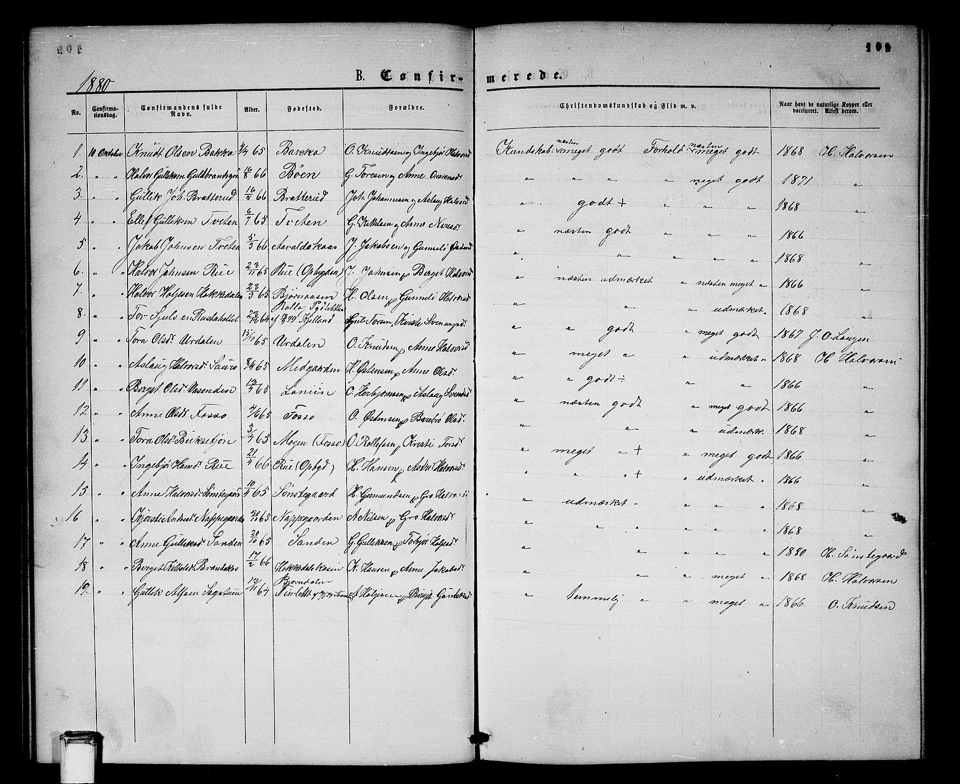 Gransherad kirkebøker, SAKO/A-267/G/Gb/L0002: Parish register (copy) no. II 2, 1860-1886, p. 109