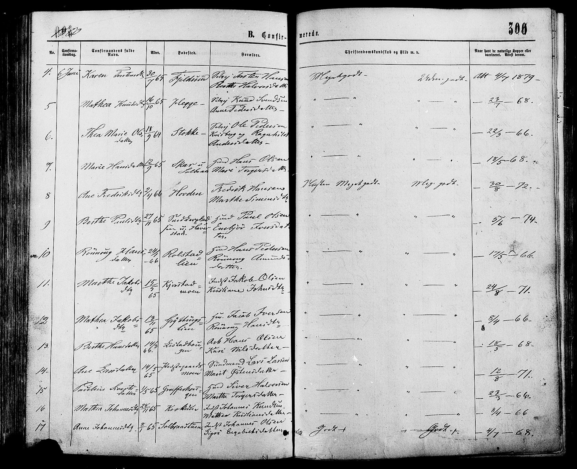 Sør-Fron prestekontor, AV/SAH-PREST-010/H/Ha/Haa/L0002: Parish register (official) no. 2, 1864-1880, p. 300