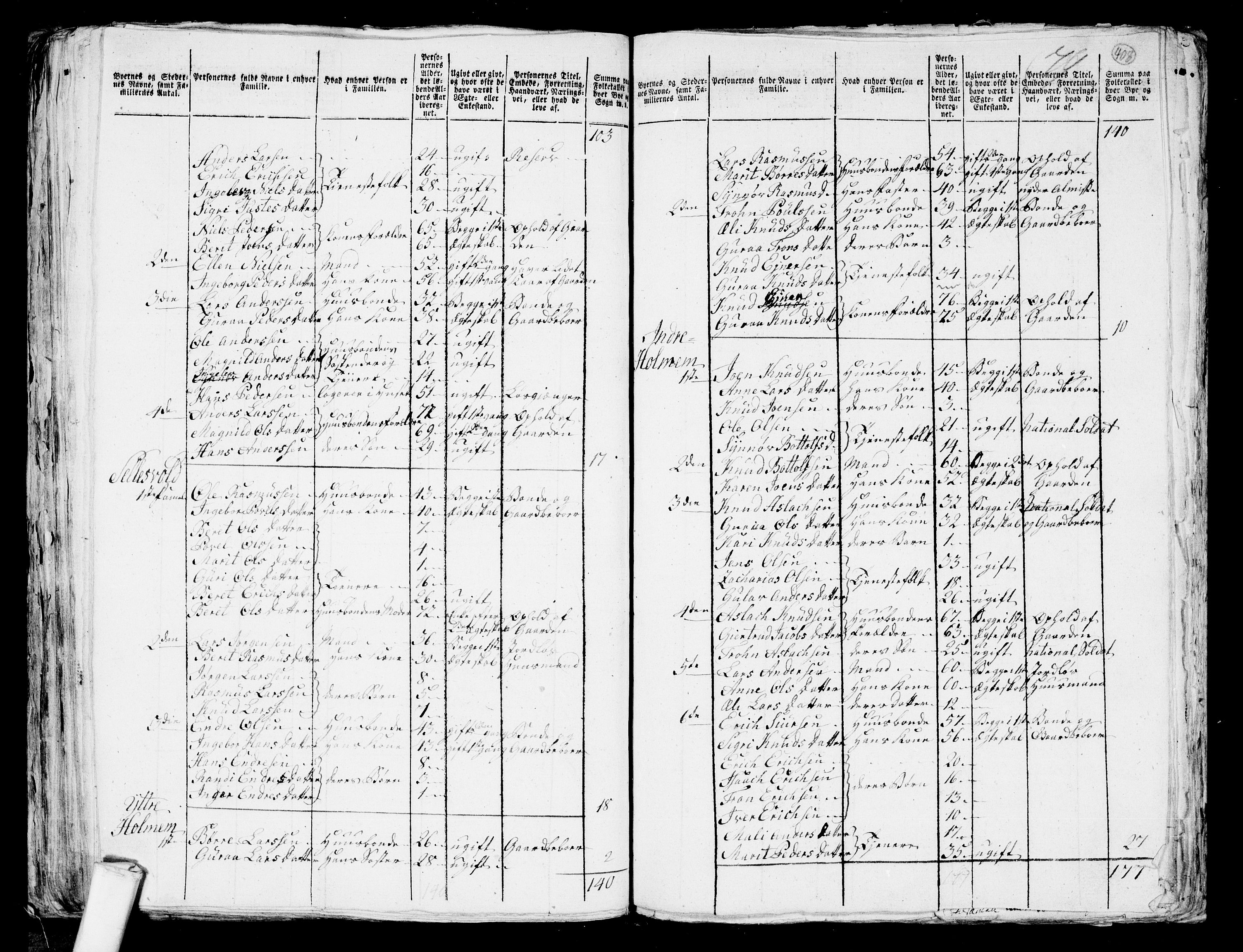 RA, 1801 census for 1541P Veøy, 1801, p. 407b-408a