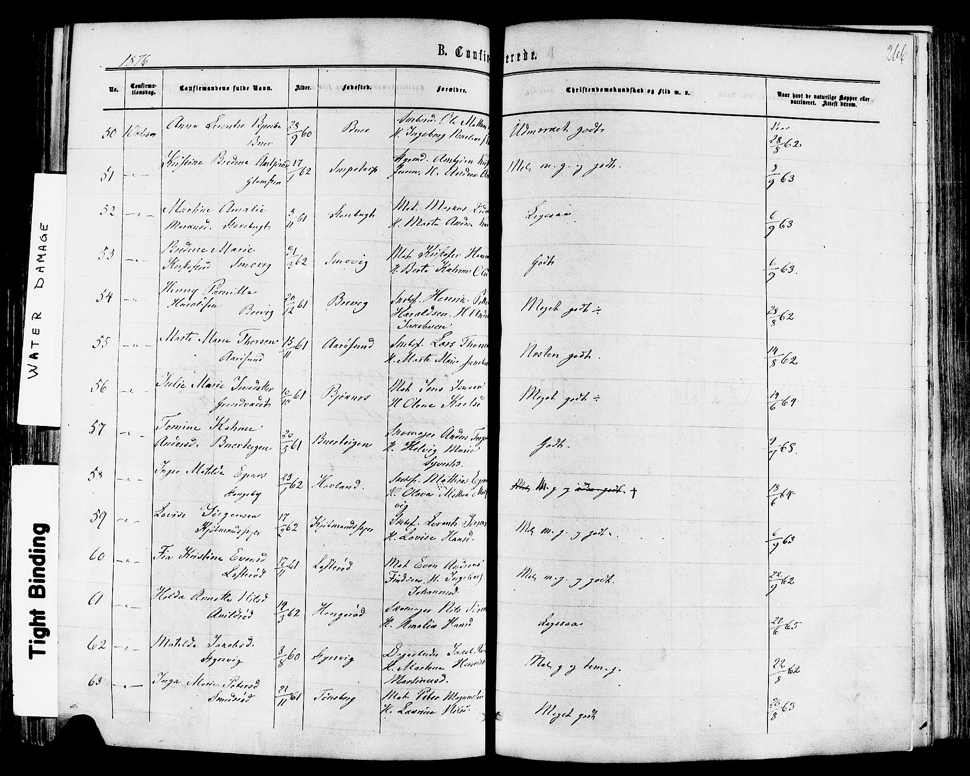 Nøtterøy kirkebøker, SAKO/A-354/F/Fa/L0007: Parish register (official) no. I 7, 1865-1877, p. 266