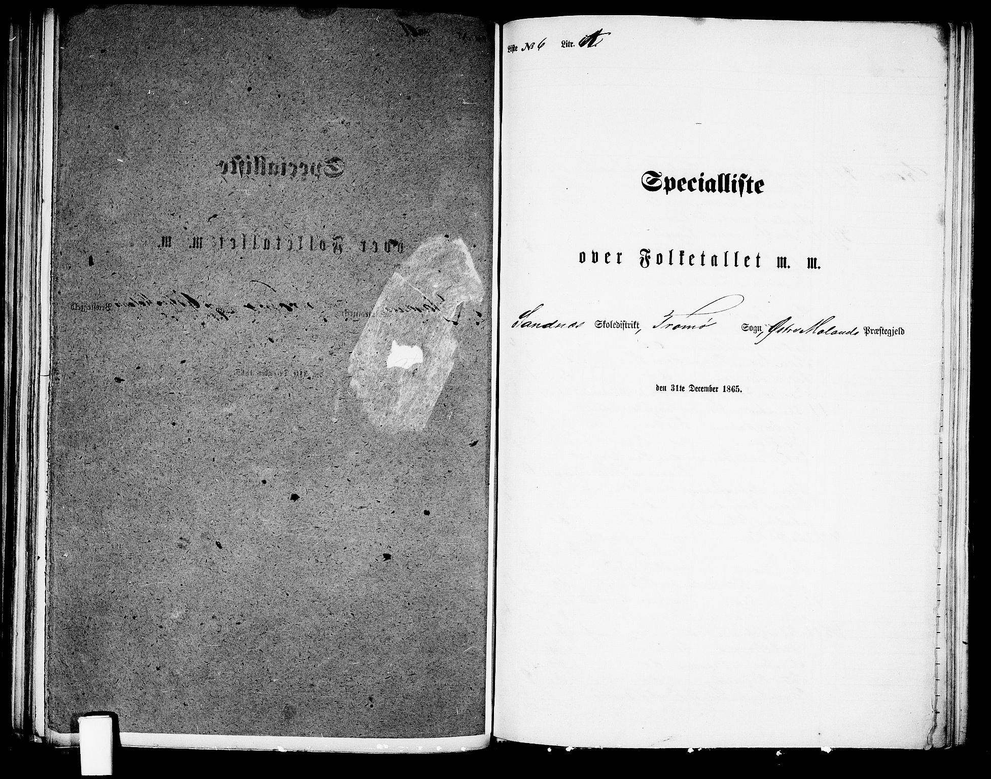 RA, 1865 census for Austre Moland, 1865, p. 190