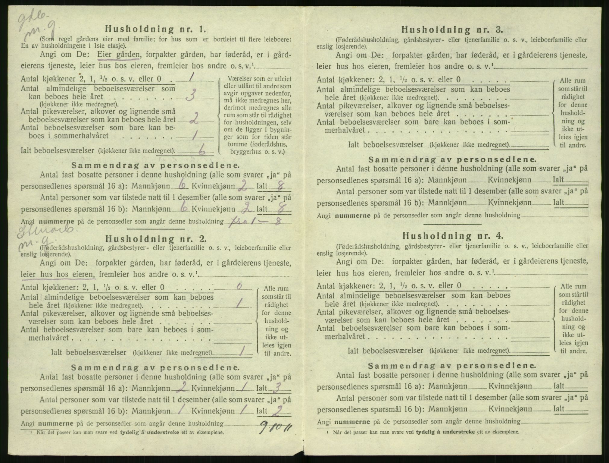 SAT, 1920 census for Volda, 1920, p. 1863