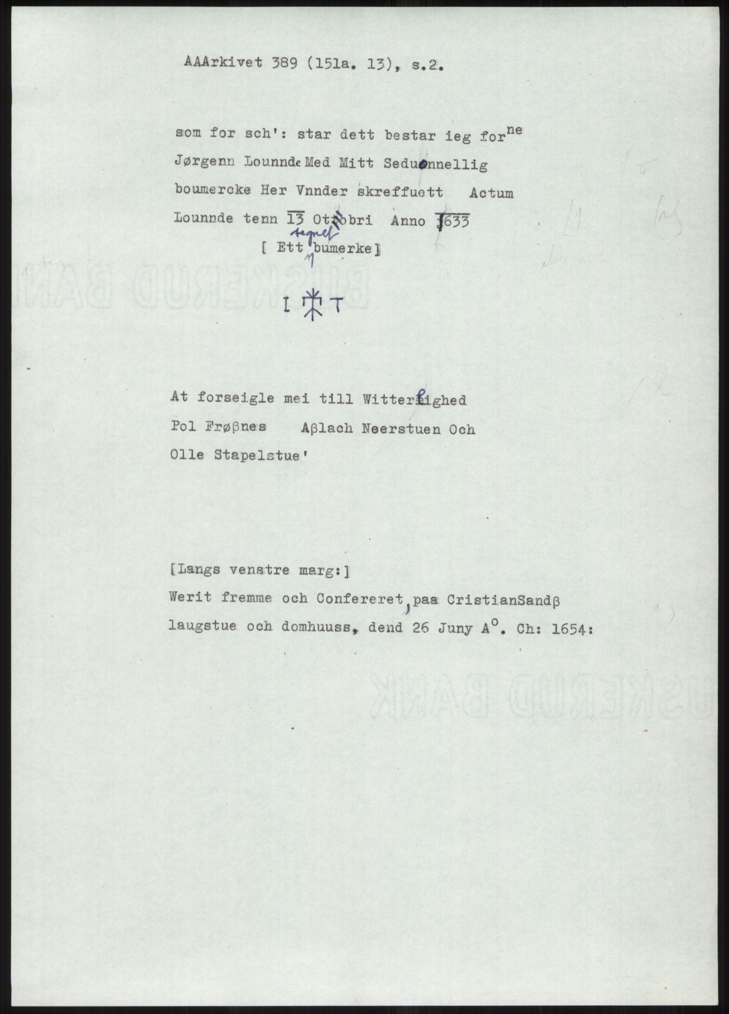 Samlinger til kildeutgivelse, Diplomavskriftsamlingen, AV/RA-EA-4053/H/Ha, p. 1261