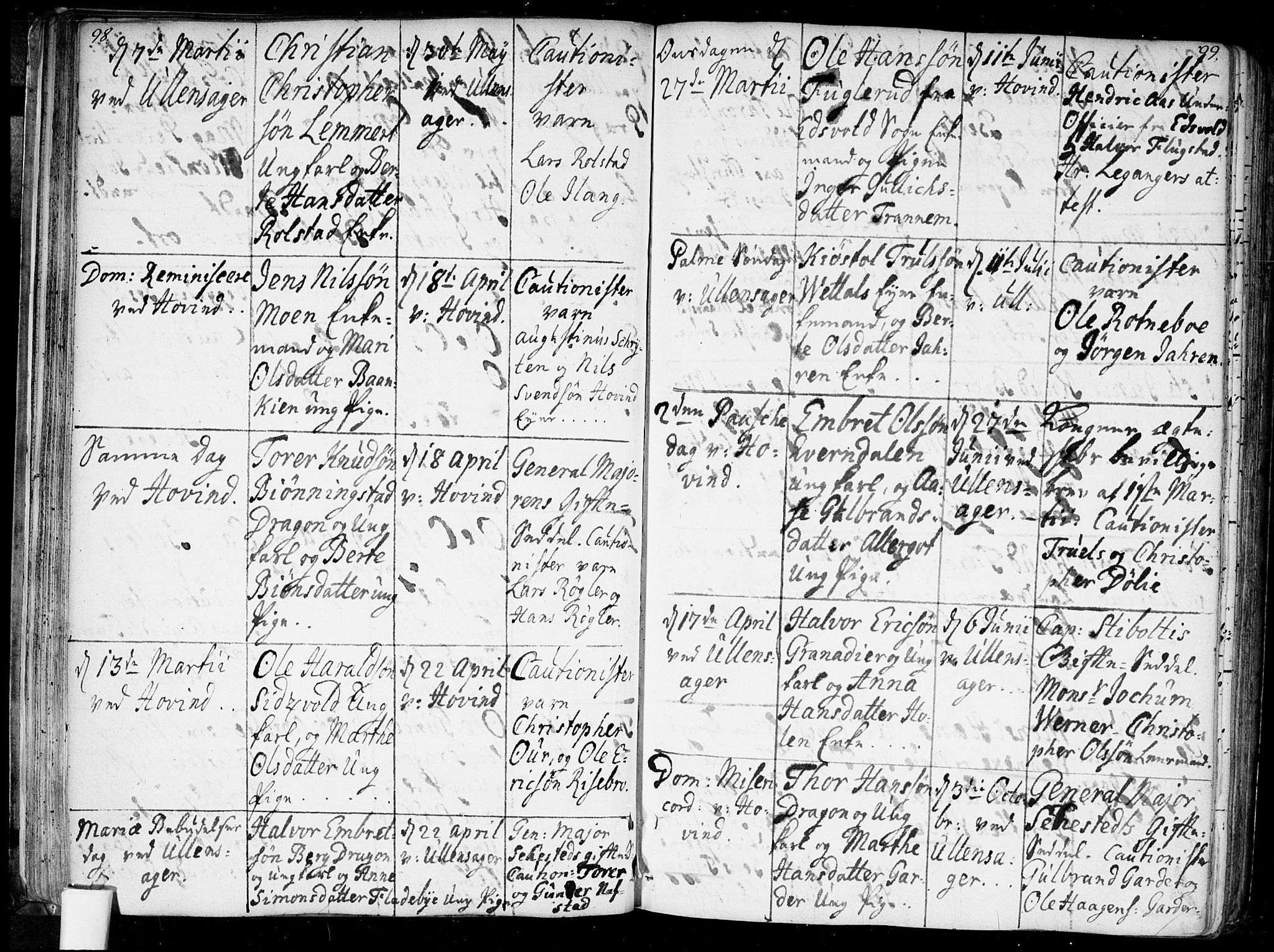 Ullensaker prestekontor Kirkebøker, AV/SAO-A-10236a/F/Fa/L0010: Parish register (official) no. I 10, 1733-1776, p. 98-99