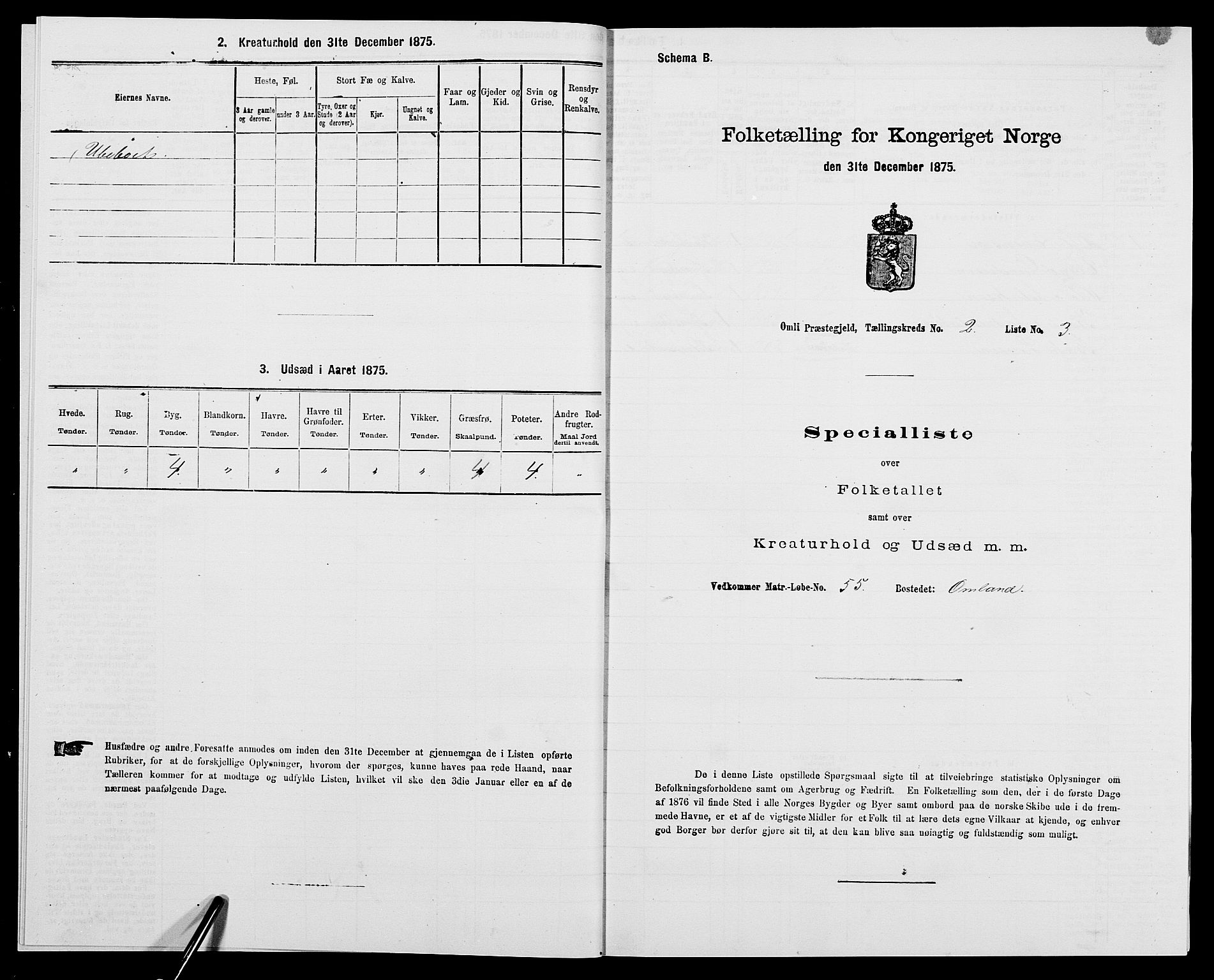 SAK, 1875 census for 0929P Åmli, 1875, p. 120