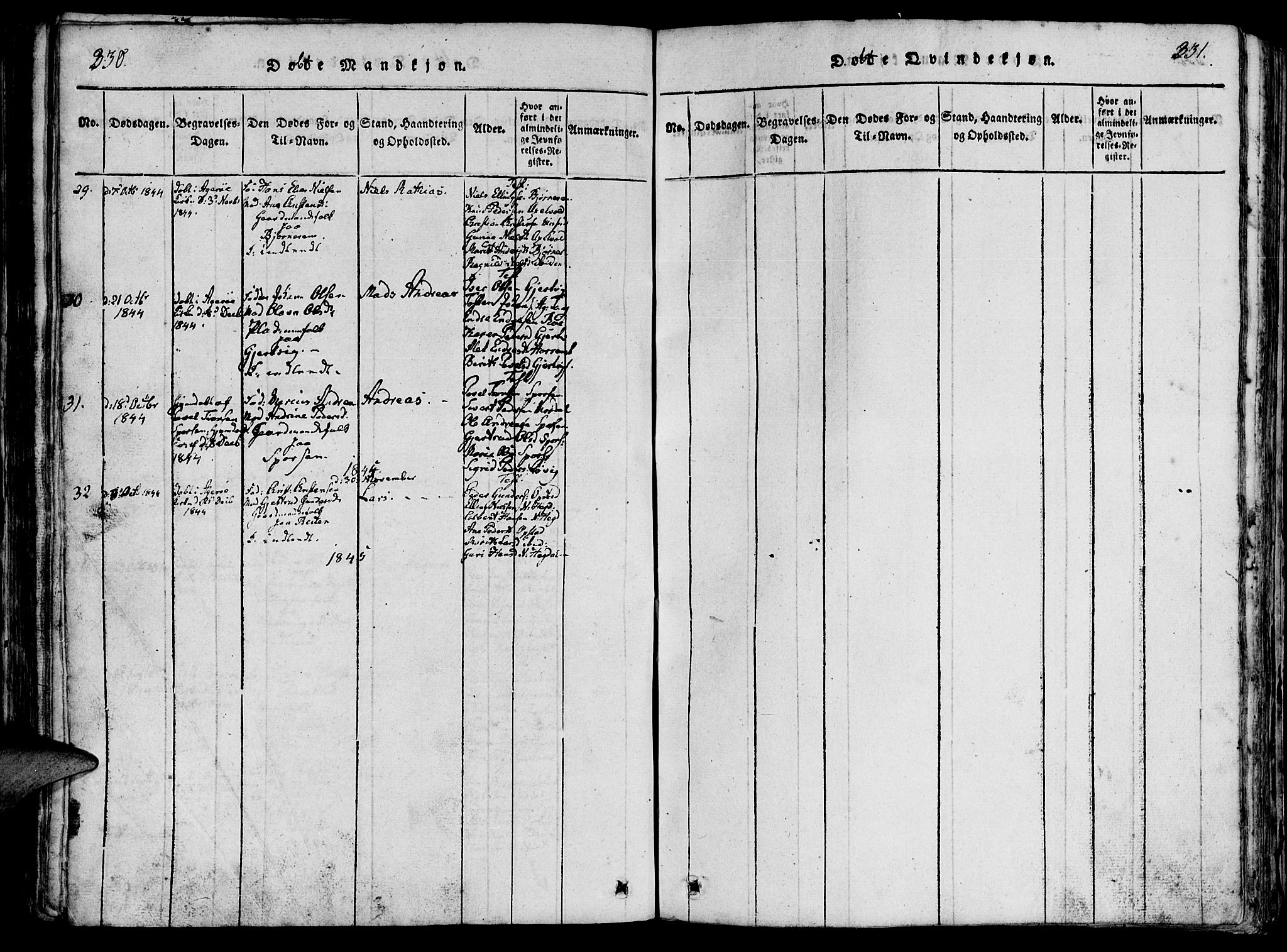 Ministerialprotokoller, klokkerbøker og fødselsregistre - Møre og Romsdal, AV/SAT-A-1454/560/L0718: Parish register (official) no. 560A02, 1817-1844, p. 330-331