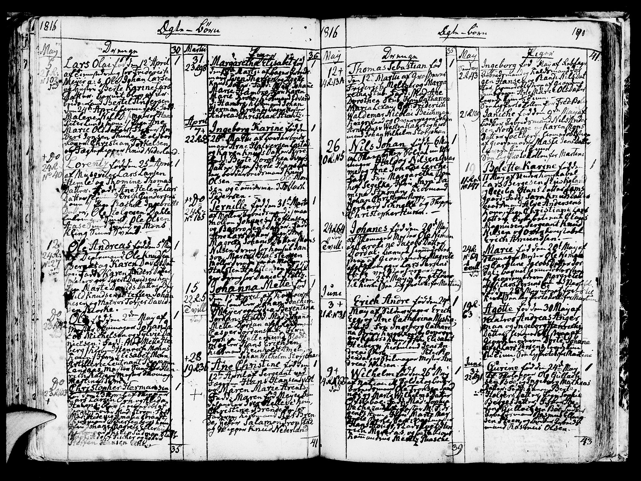 Korskirken sokneprestembete, SAB/A-76101/H/Haa/L0006: Parish register (official) no. A 6, 1790-1820, p. 190