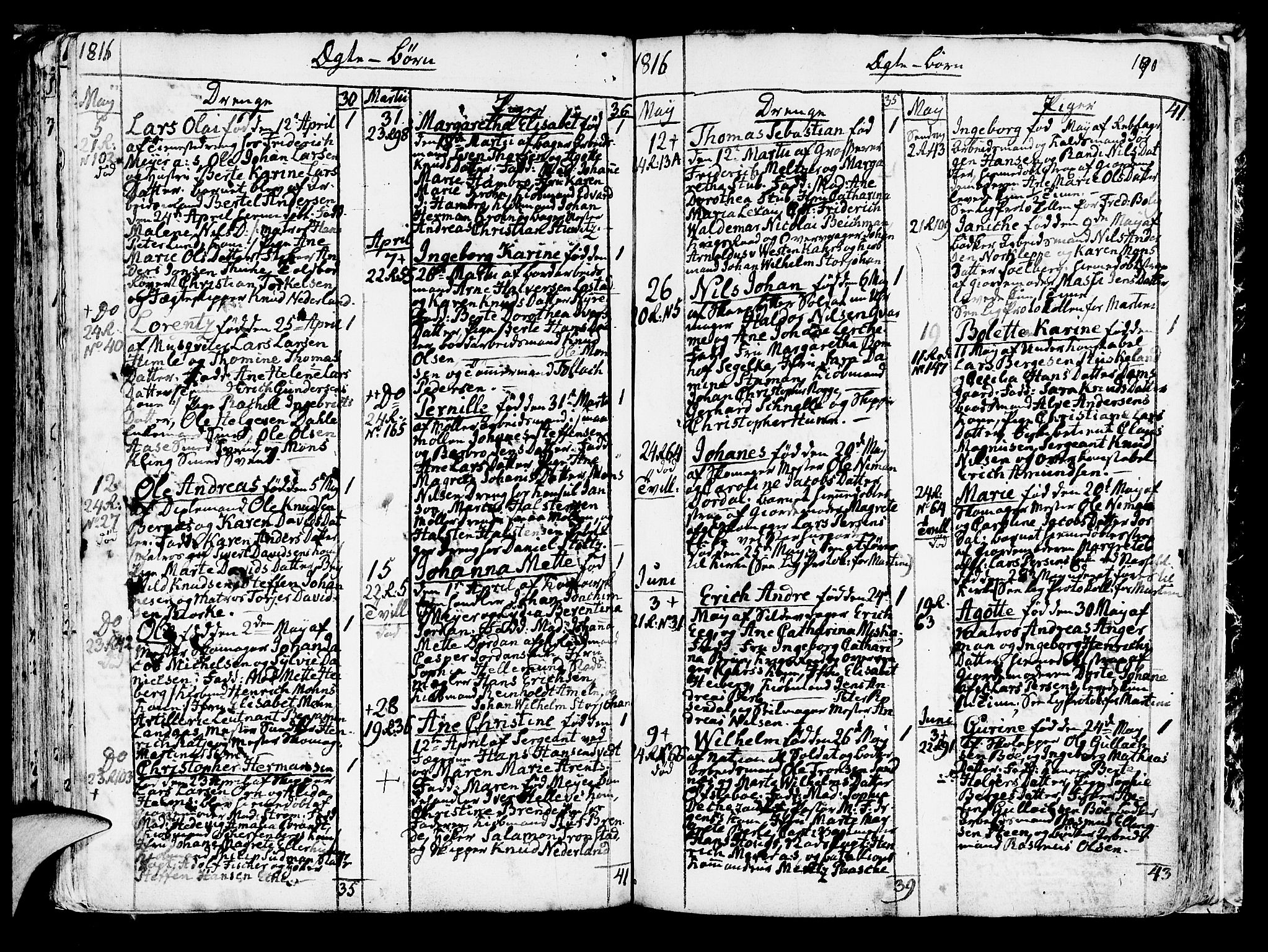 Korskirken sokneprestembete, AV/SAB-A-76101/H/Haa/L0006: Parish register (official) no. A 6, 1790-1820, p. 190