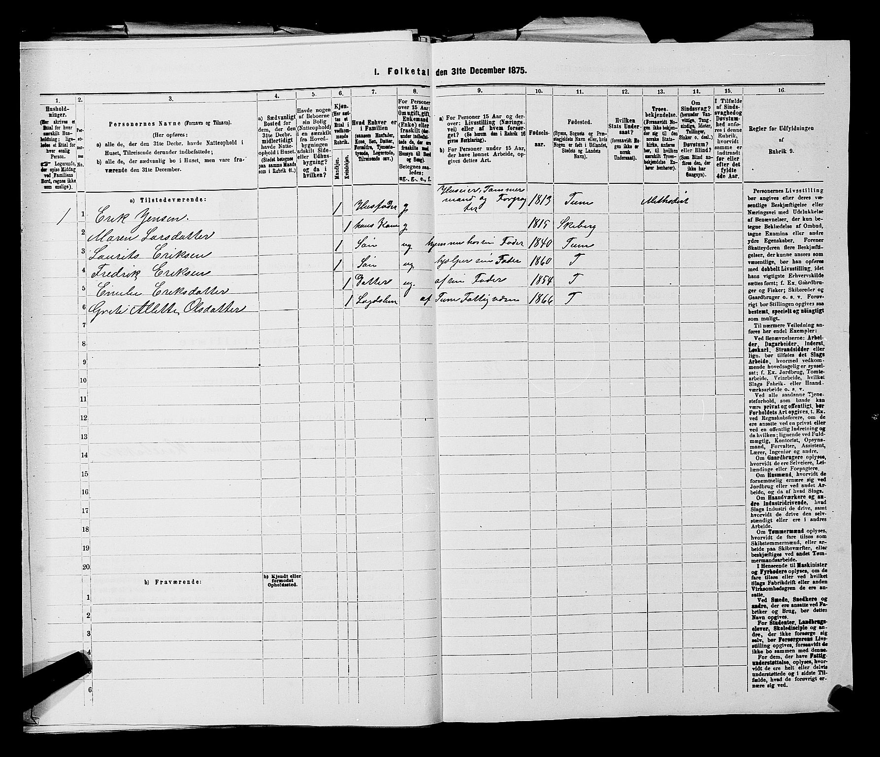 RA, 1875 census for 0130P Tune, 1875, p. 1640