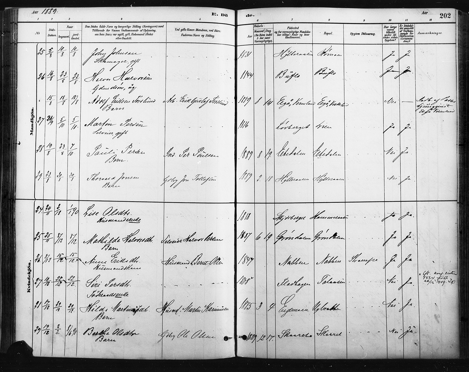 Trysil prestekontor, AV/SAH-PREST-046/H/Ha/Haa/L0009: Parish register (official) no. 9, 1881-1897, p. 202