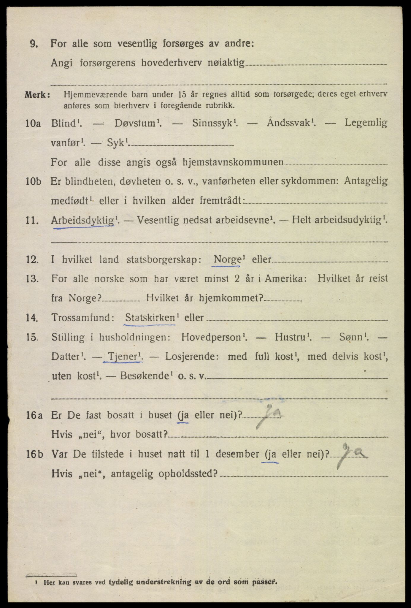 SAK, 1920 census for Lista, 1920, p. 4738