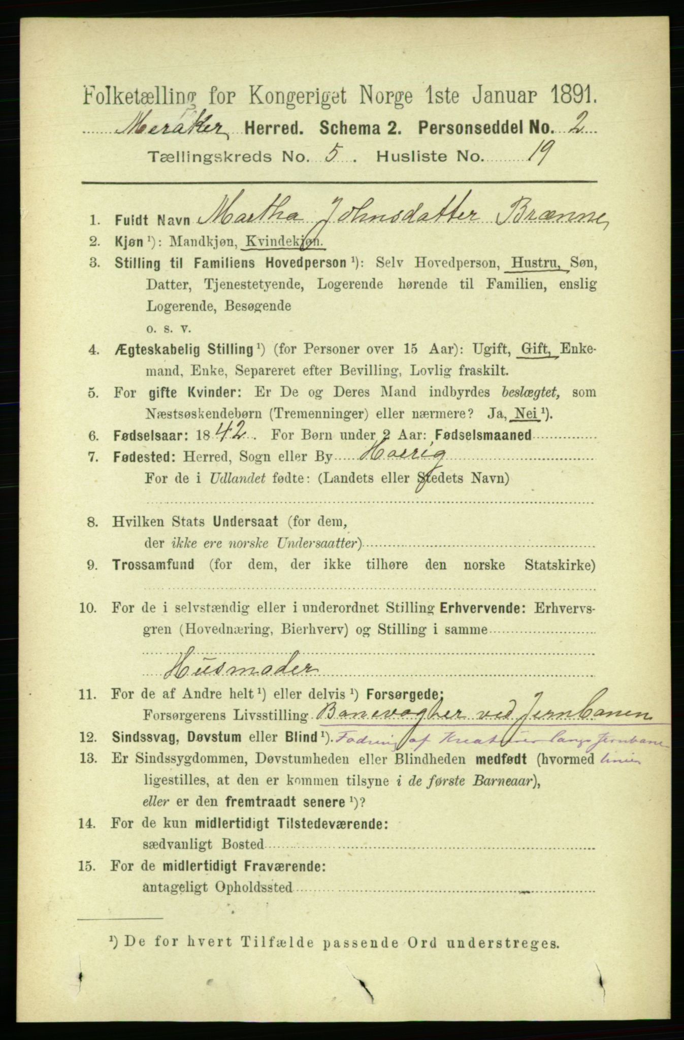 RA, 1891 census for 1711 Meråker, 1891, p. 1994