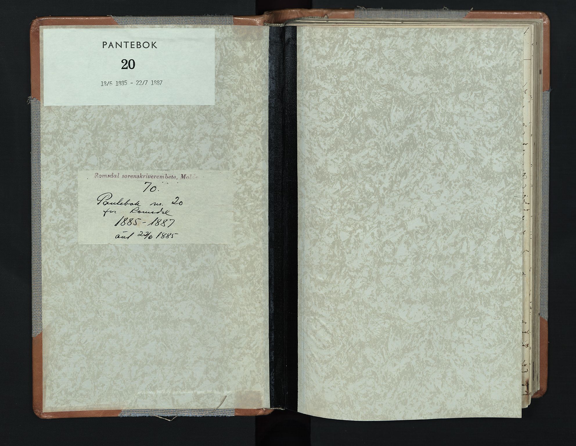 Romsdal sorenskriveri, AV/SAT-A-4149/1/2/2C/L0023: Mortgage book no. 20, 1885-1887