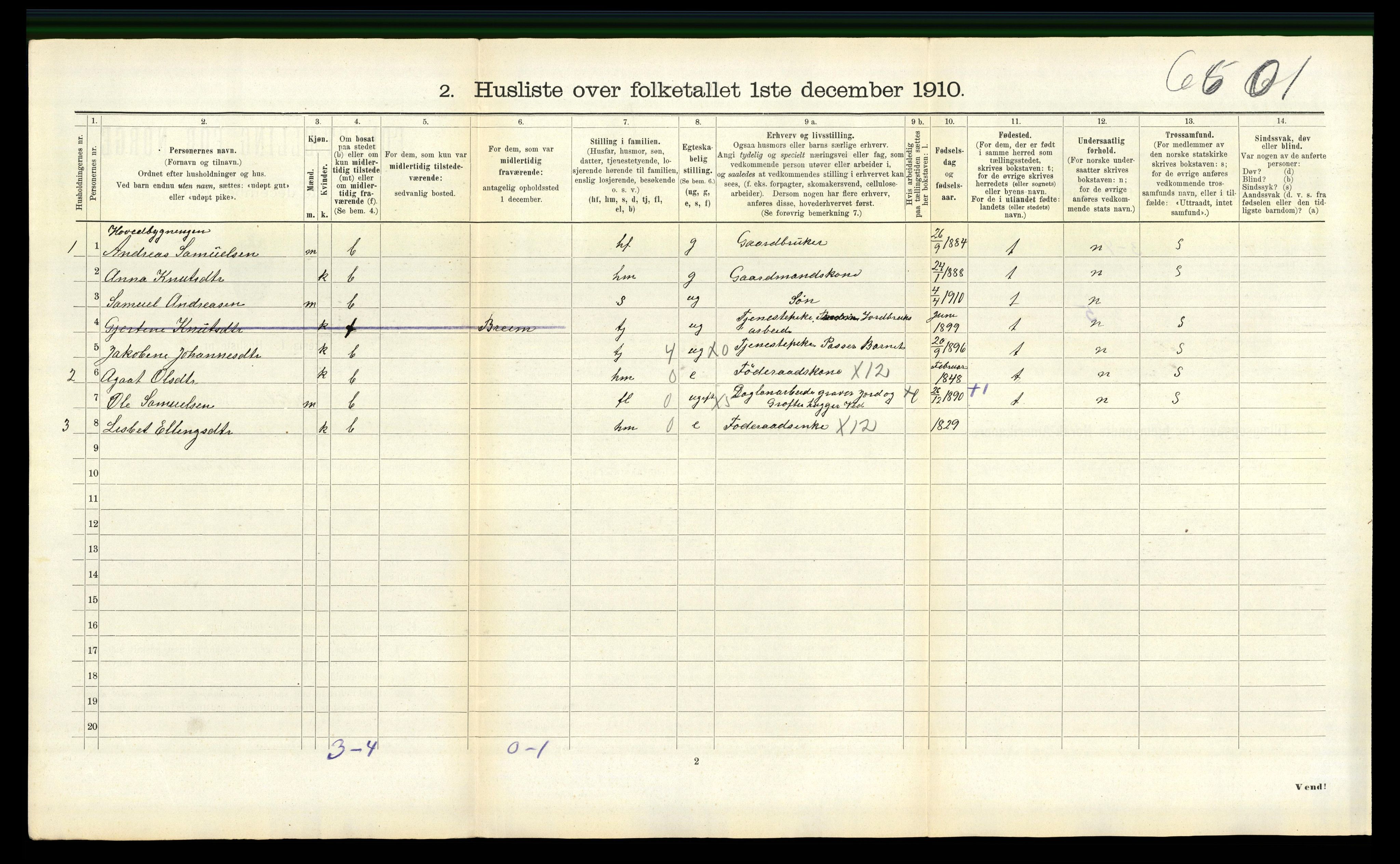 RA, 1910 census for Jølster, 1910, p. 137