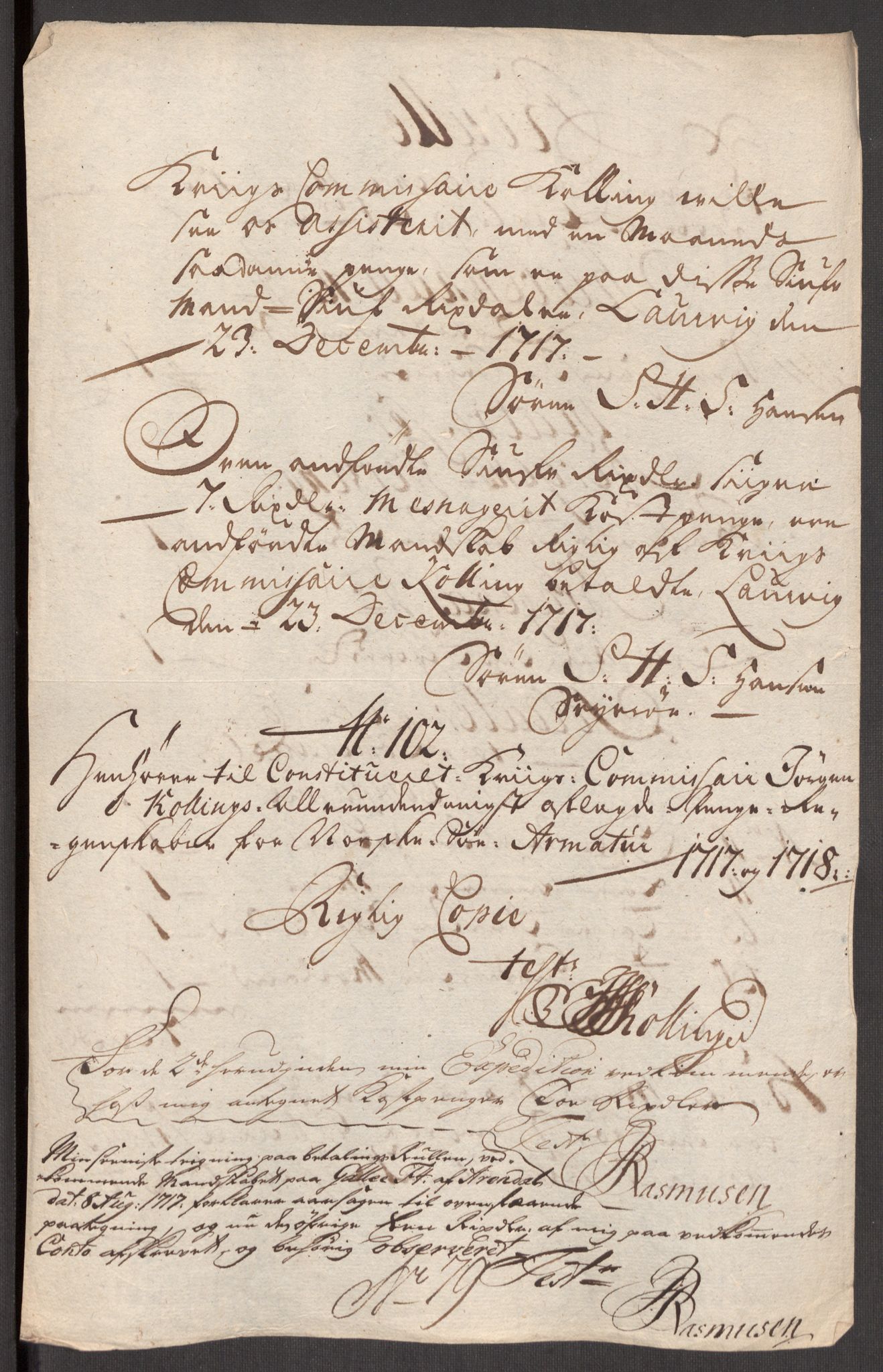 Kommanderende general (KG I) med Det norske krigsdirektorium, AV/RA-EA-5419/E/Eb/L0001: Ruller over noen kompanier som tjenestegjorde på flåten, 1712-1721, p. 517