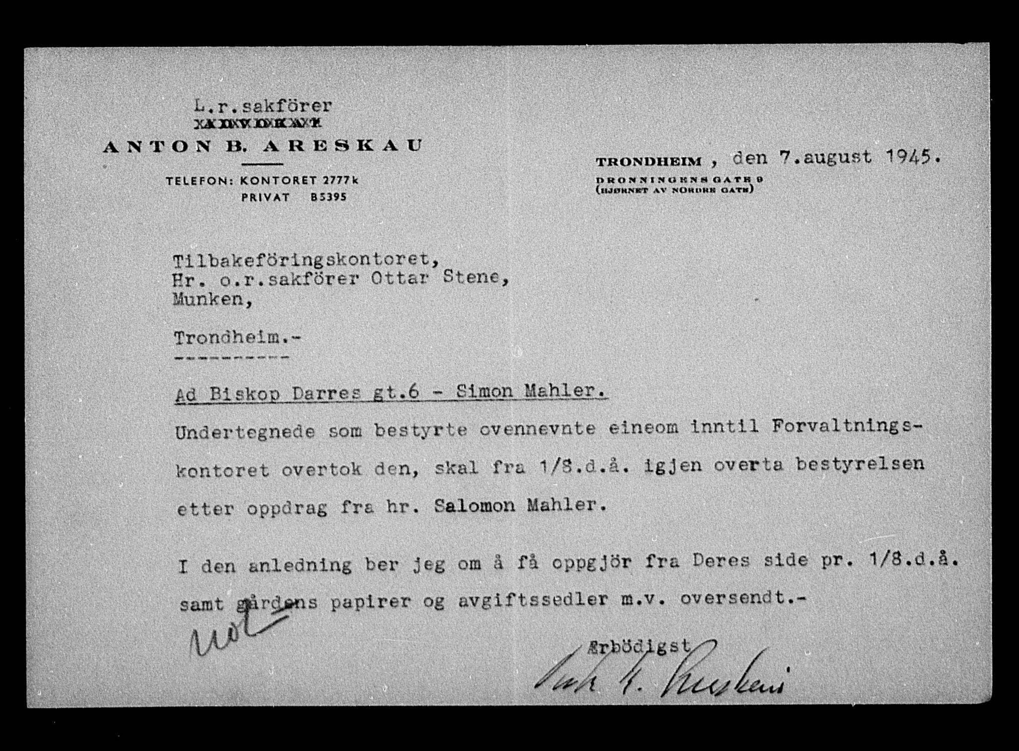 Justisdepartementet, Tilbakeføringskontoret for inndratte formuer, AV/RA-S-1564/H/Hc/Hca/L0903: --, 1945-1947, p. 409