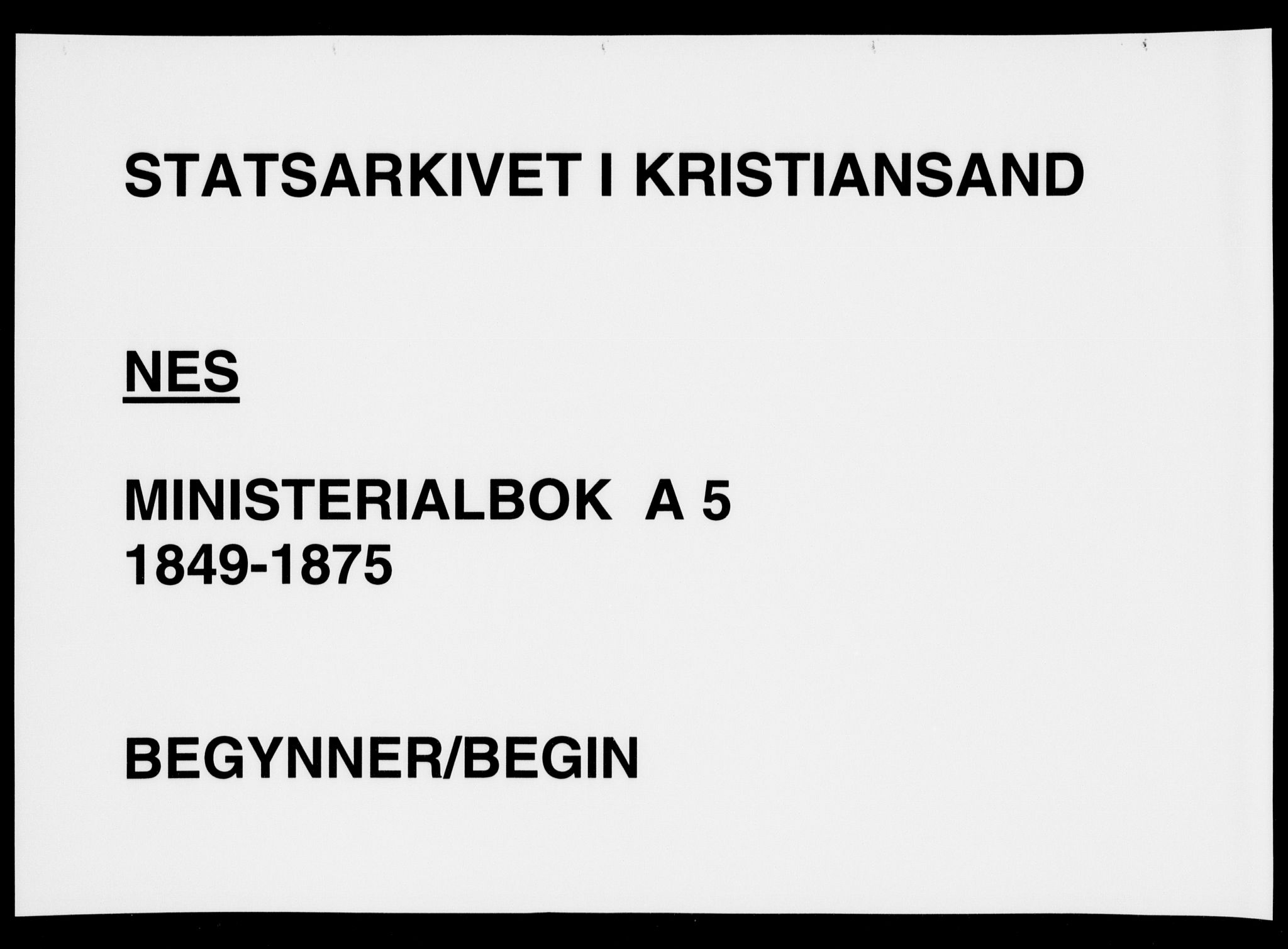 Flekkefjord sokneprestkontor, SAK/1111-0012/F/Fa/Fac/L0005: Parish register (official) no. A 5, 1849-1875