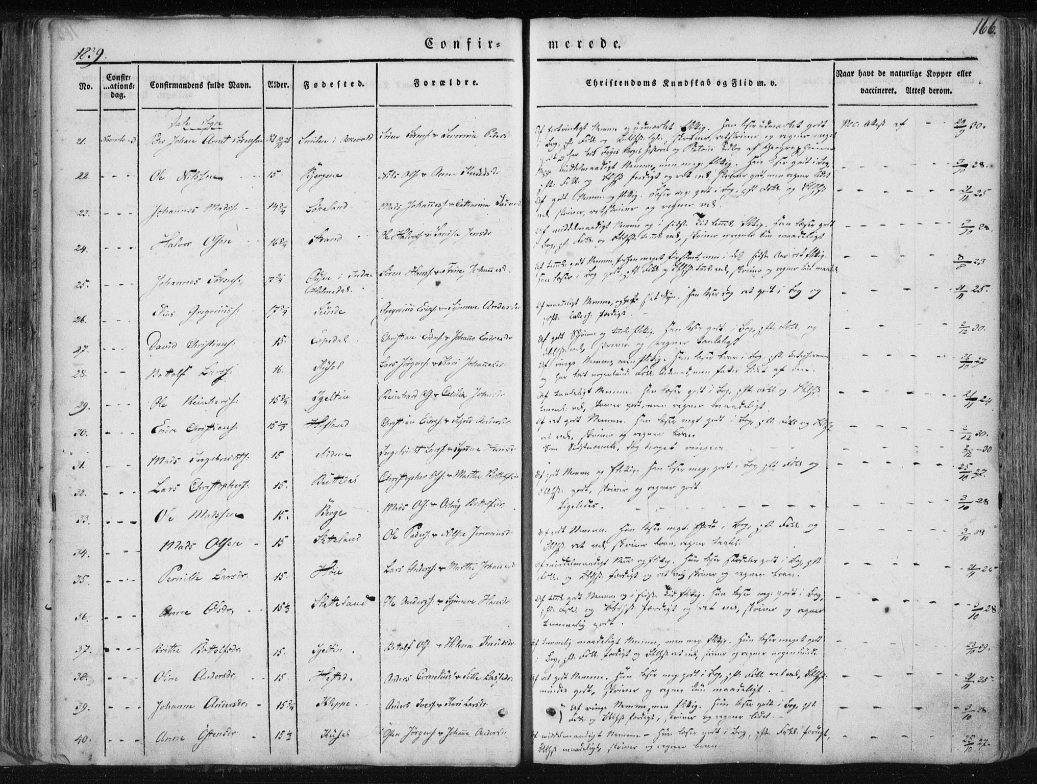 Fjaler sokneprestembete, AV/SAB-A-79801/H/Haa/Haaa/L0006: Parish register (official) no. A 6, 1835-1884, p. 166