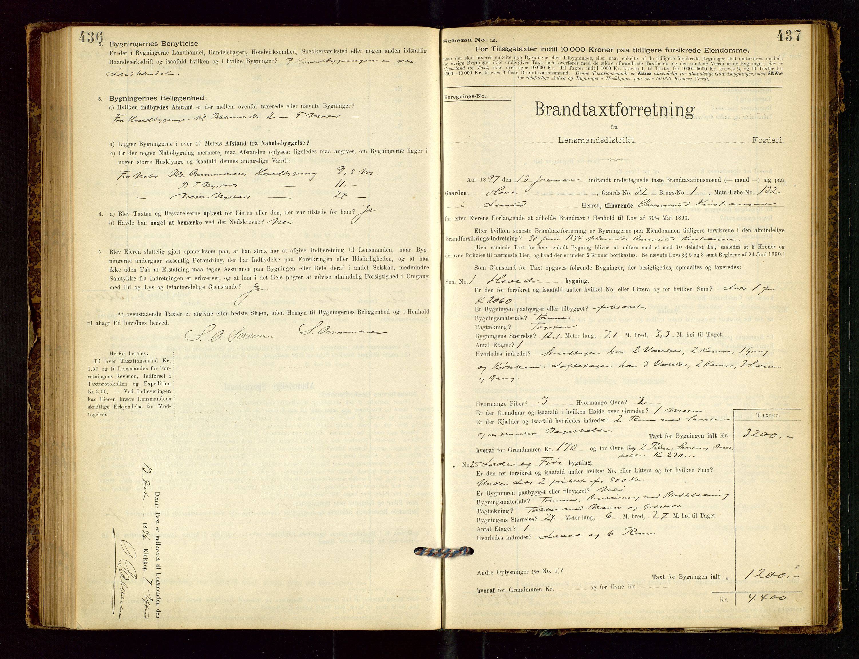Lund lensmannskontor, SAST/A-100303/Gob/L0001: "Brandtakstprotokol", 1894-1907, p. 436-437