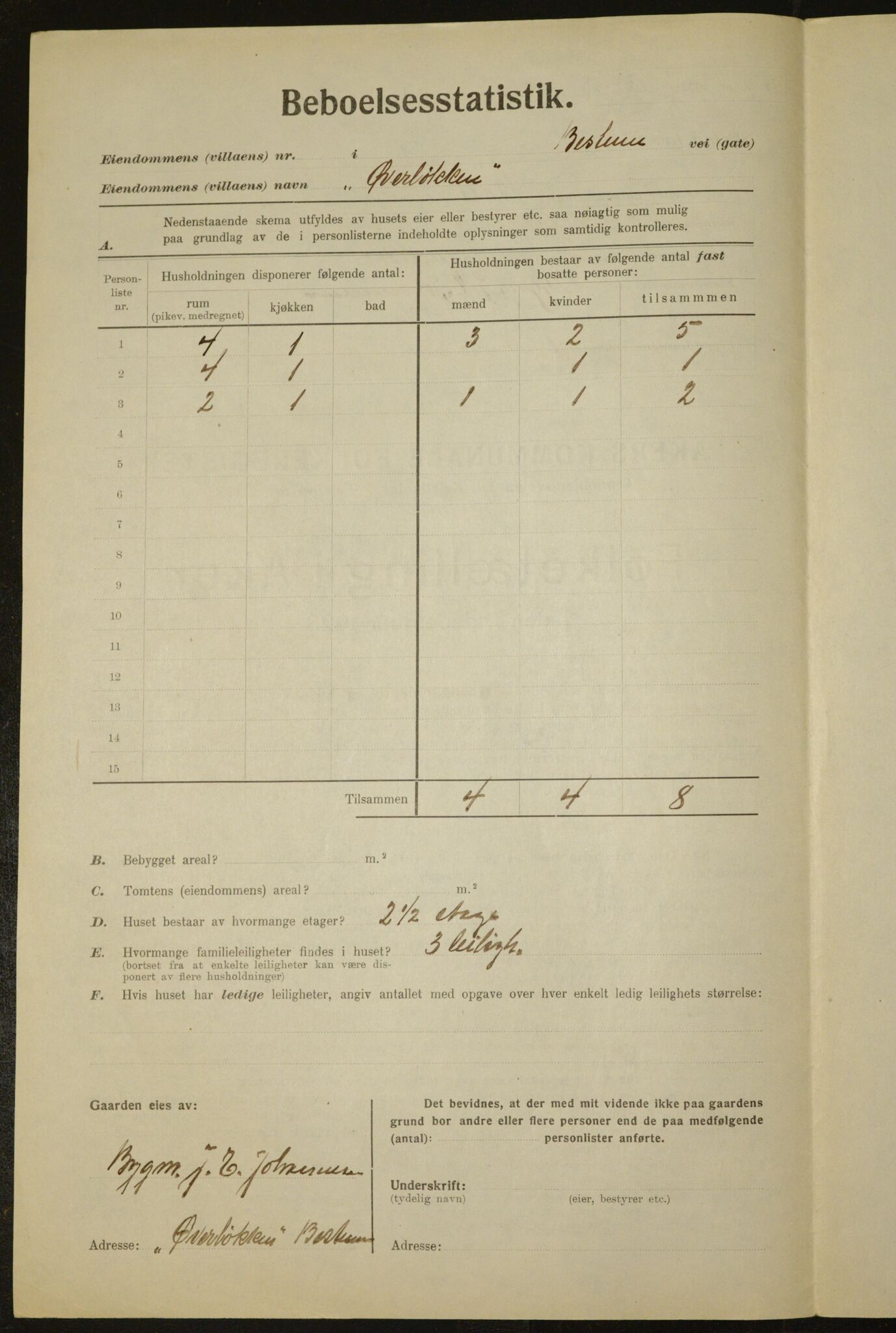 , Municipal Census 1923 for Aker, 1923, p. 752