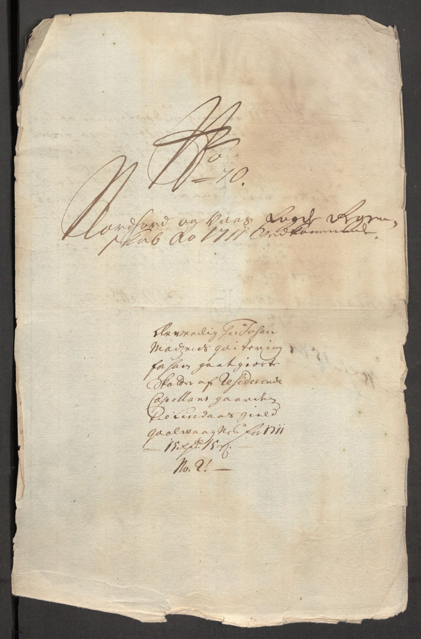 Rentekammeret inntil 1814, Reviderte regnskaper, Fogderegnskap, AV/RA-EA-4092/R51/L3192: Fogderegnskap Nordhordland og Voss, 1711, p. 343