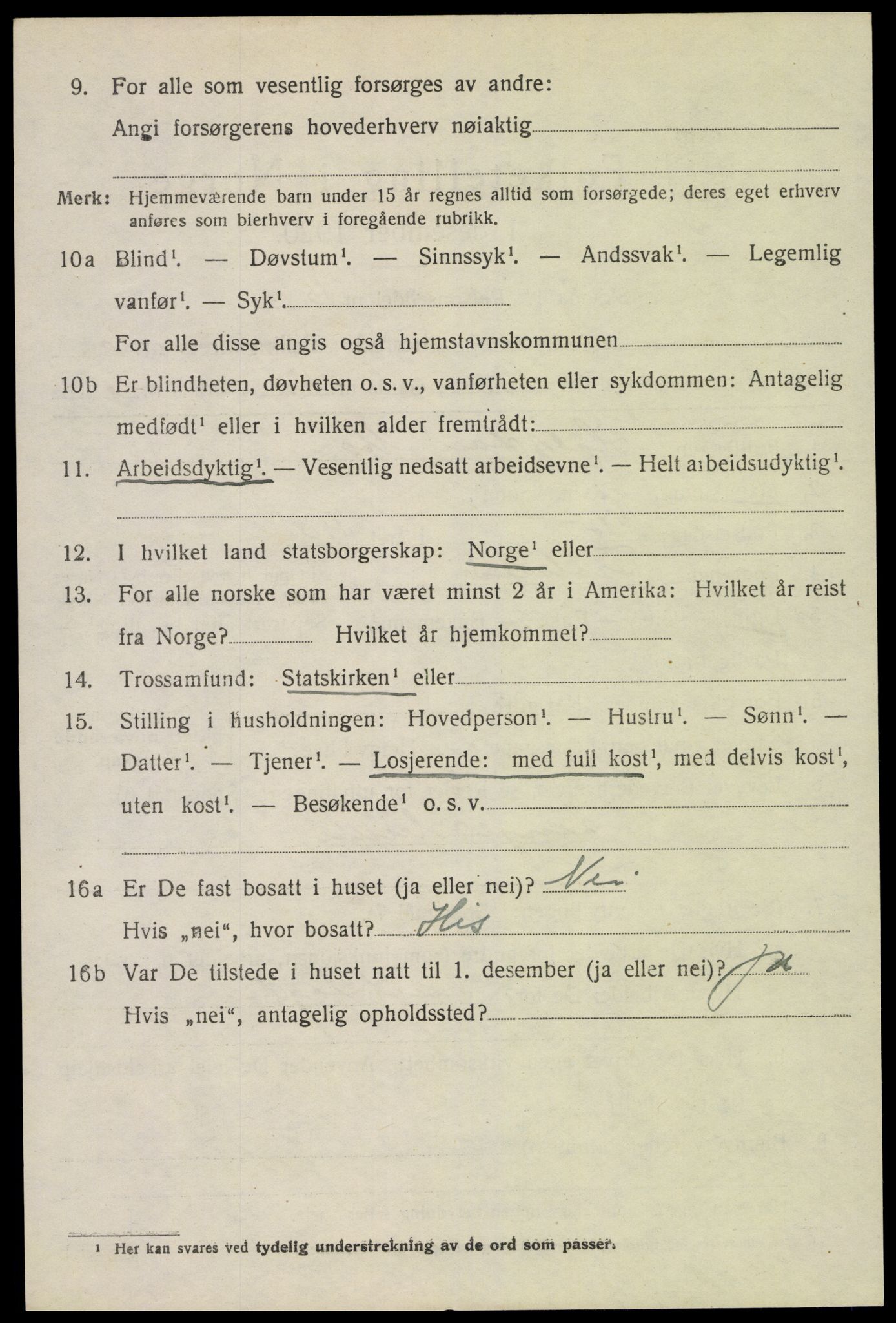 SAK, 1920 census for Åmli, 1920, p. 2648