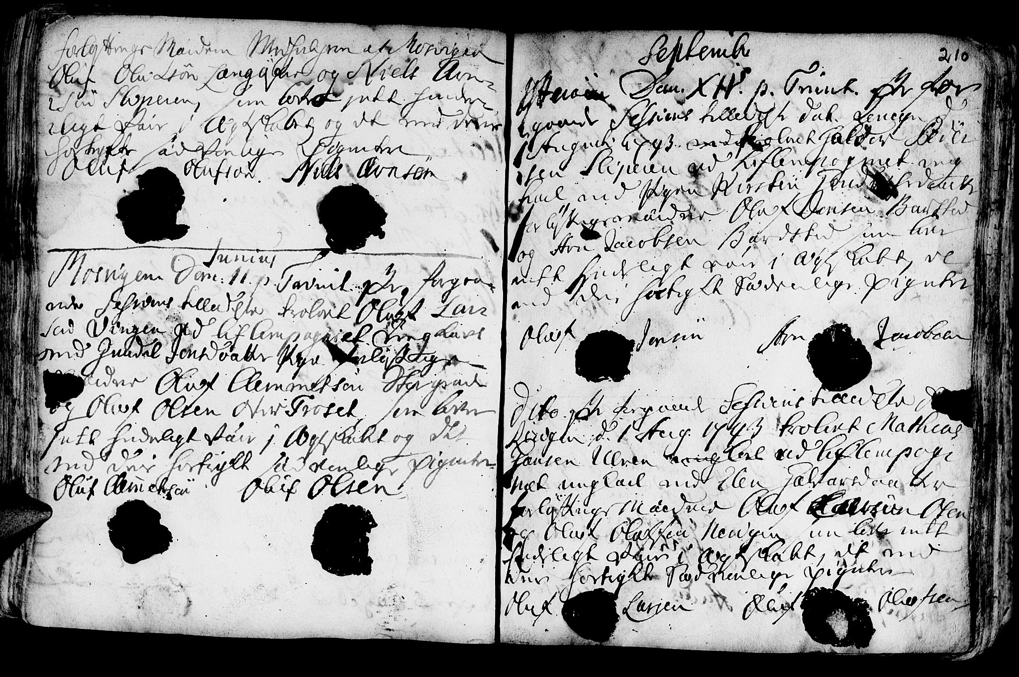 Ministerialprotokoller, klokkerbøker og fødselsregistre - Nord-Trøndelag, SAT/A-1458/722/L0215: Parish register (official) no. 722A02, 1718-1755, p. 210