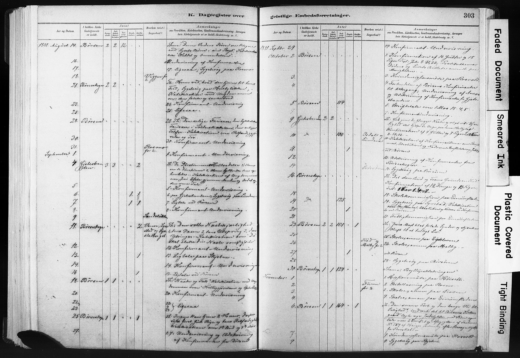Ministerialprotokoller, klokkerbøker og fødselsregistre - Sør-Trøndelag, SAT/A-1456/665/L0773: Parish register (official) no. 665A08, 1879-1905, p. 303