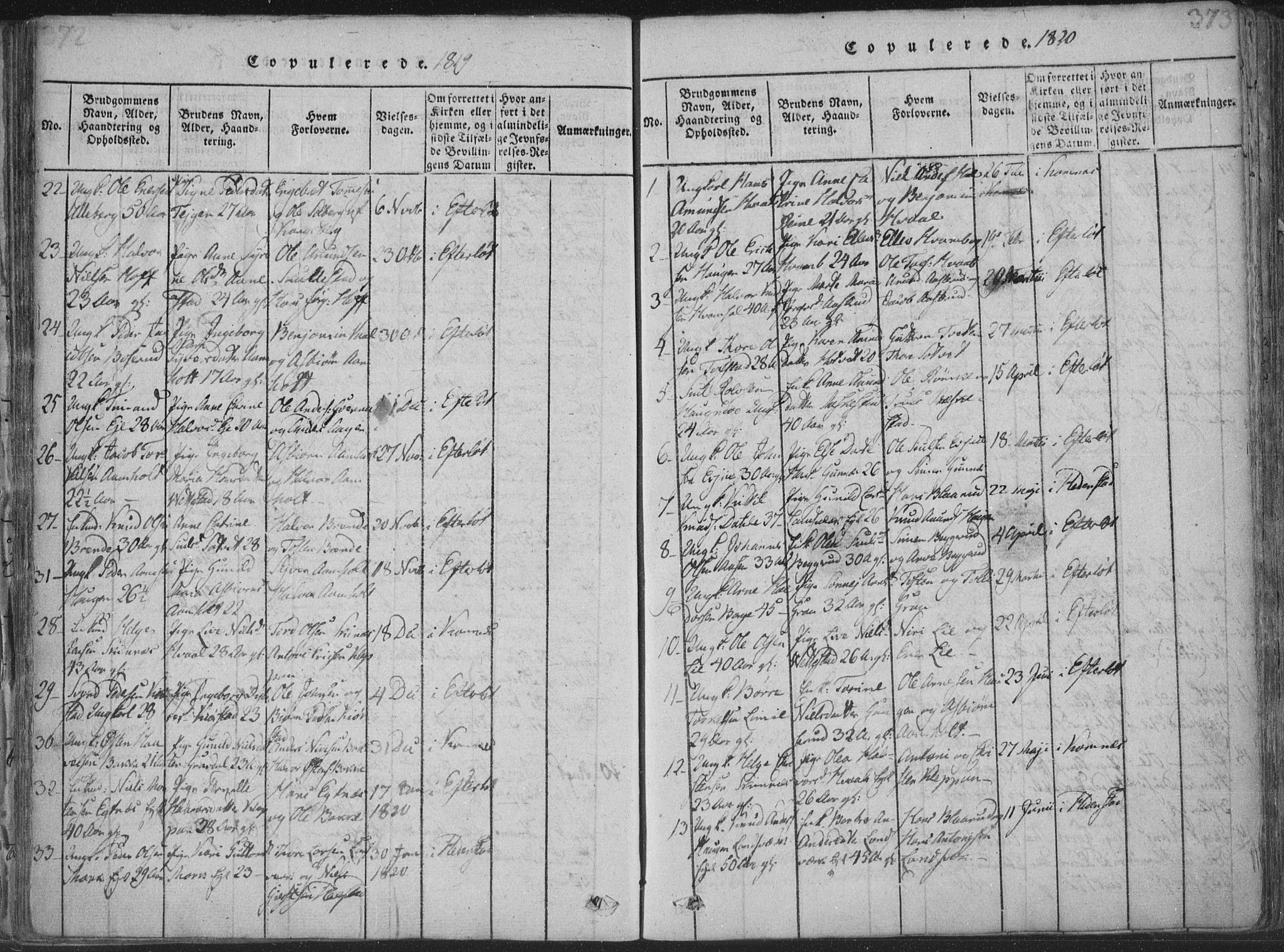 Sandsvær kirkebøker, SAKO/A-244/F/Fa/L0004: Parish register (official) no. I 4, 1817-1839, p. 372-373