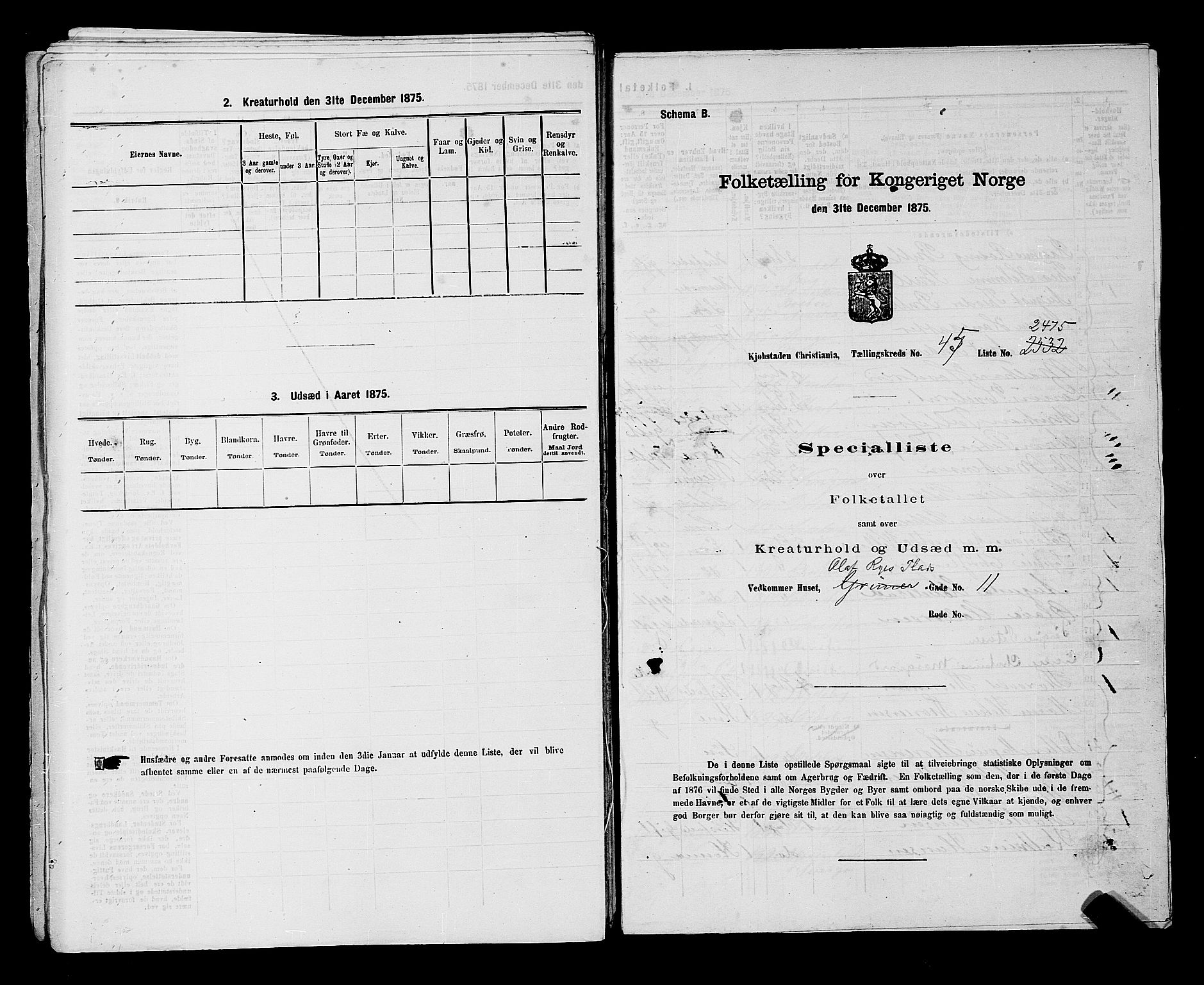 RA, 1875 census for 0301 Kristiania, 1875, p. 6933