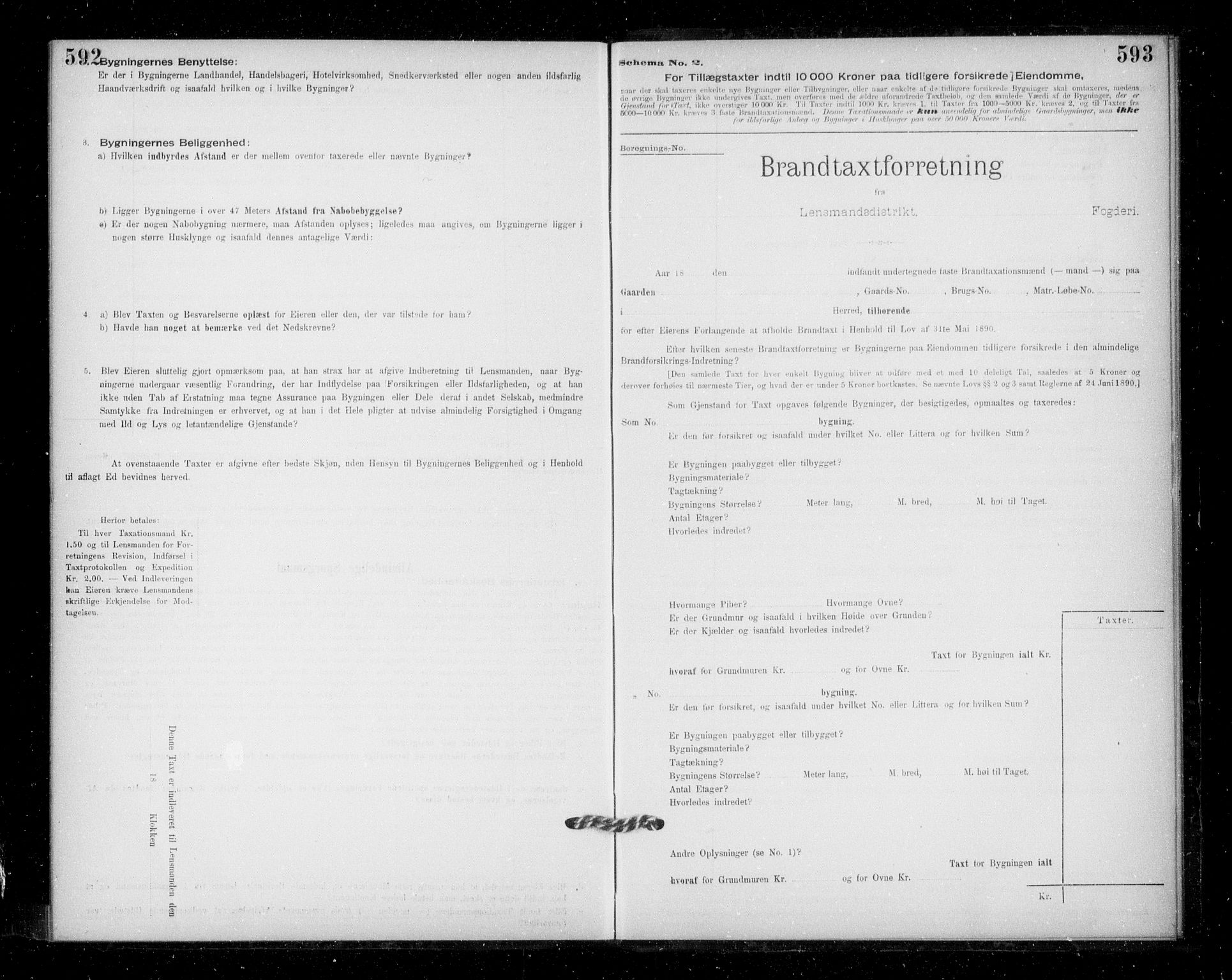 Lensmannen i Jondal, AV/SAB-A-33101/0012/L0005: Branntakstprotokoll, skjematakst, 1894-1951, p. 592-593